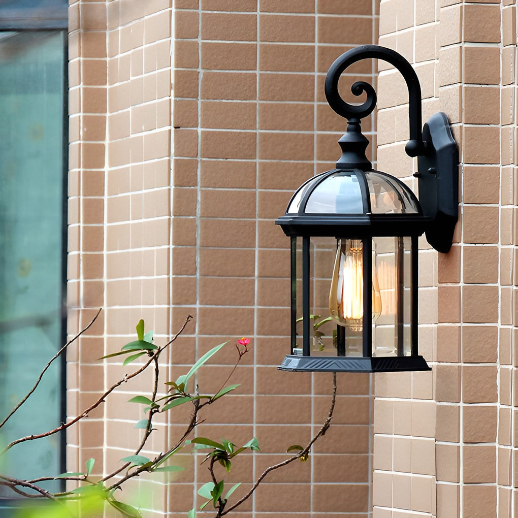 Double-layer Waterproof Glass E26 Vintage Wall Light, Wall Sconce, Die-cast Aluminum, 8"