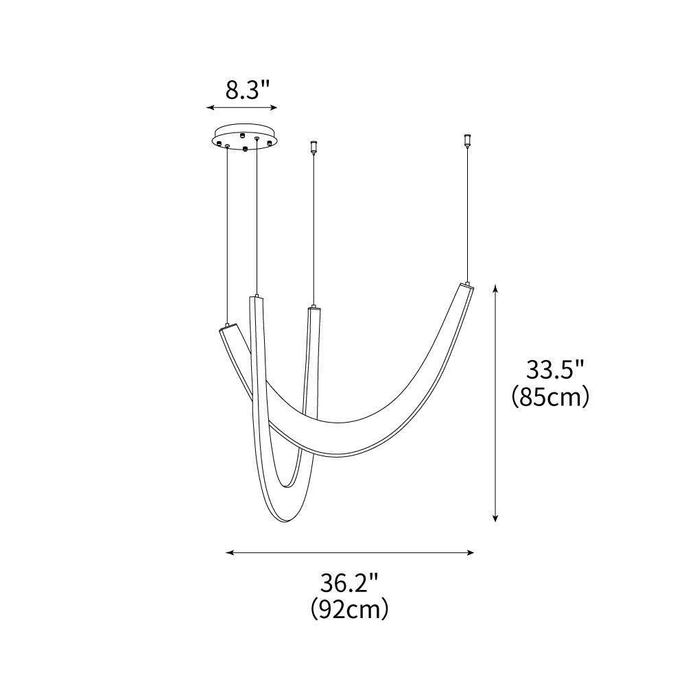 U Wooden Chandelier 36.2
