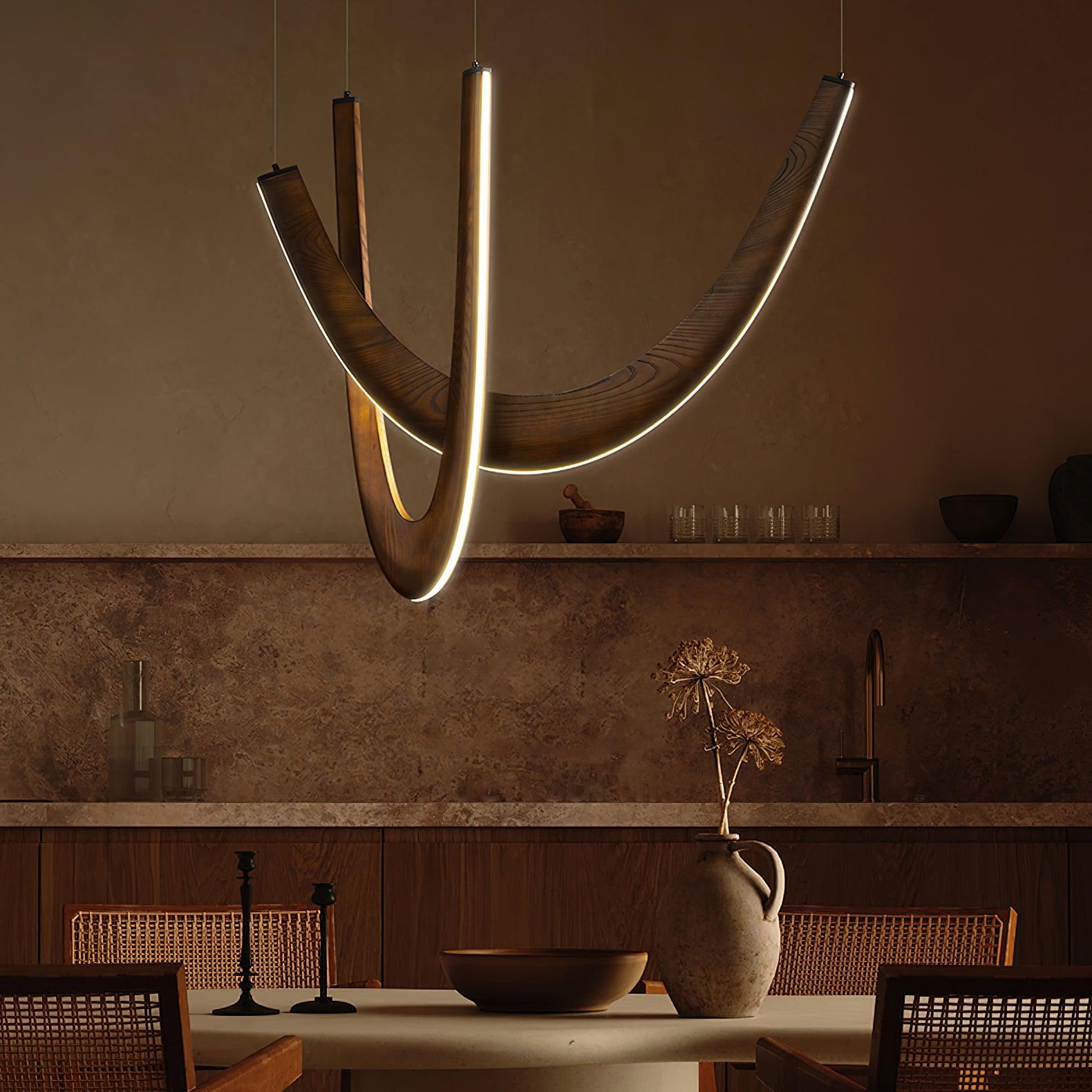 U Wooden Chandelier 36.2