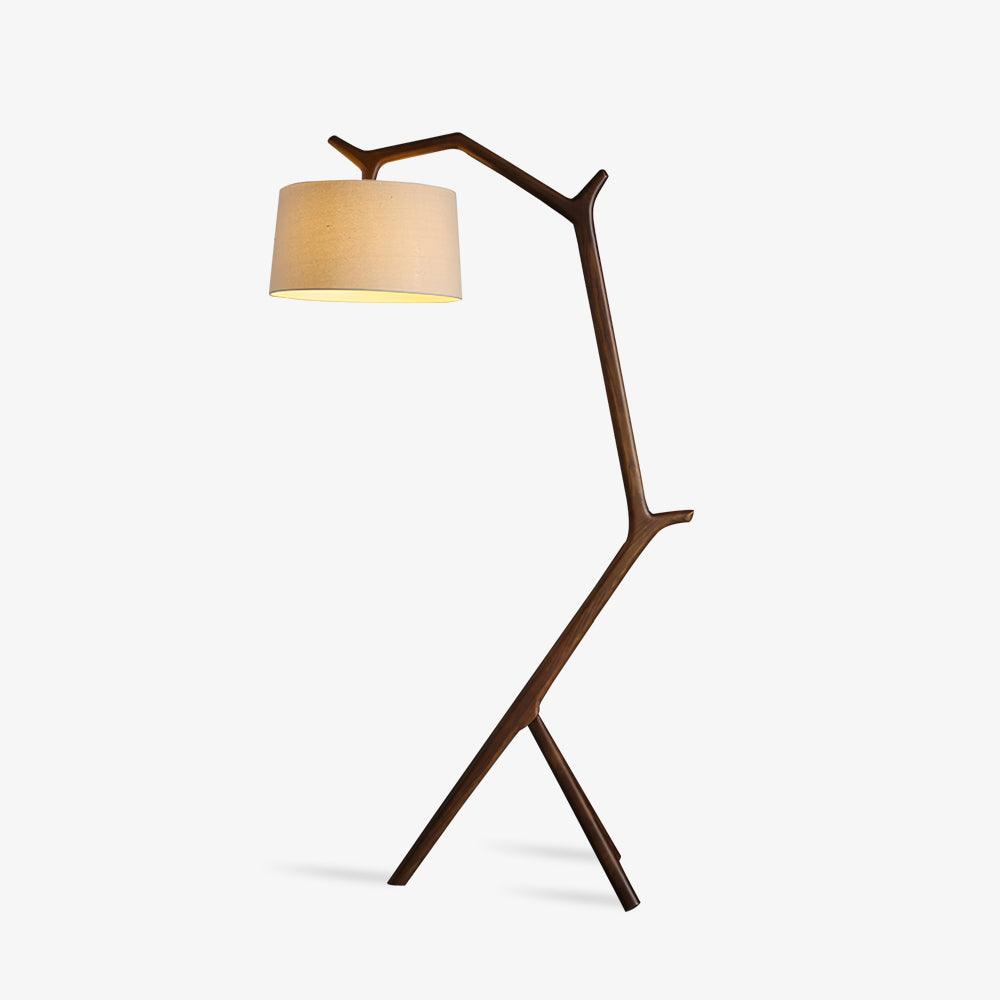 Umahi Floor Lamp floor lamp in wood, iron, fabric, walnut | Tianguang Select