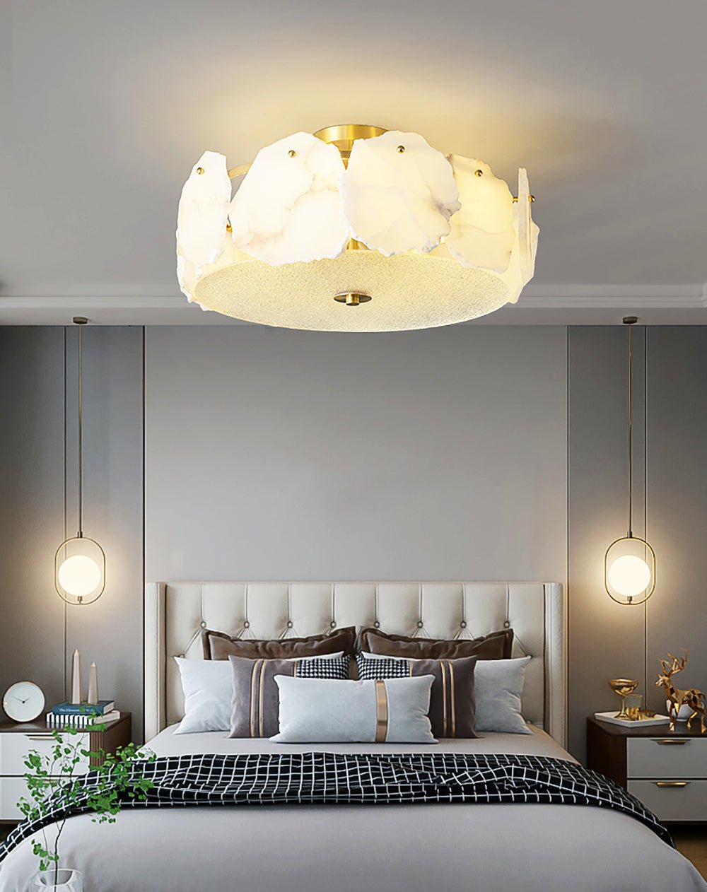 alabaster ceiling light shown as a main product image for compact living spaces