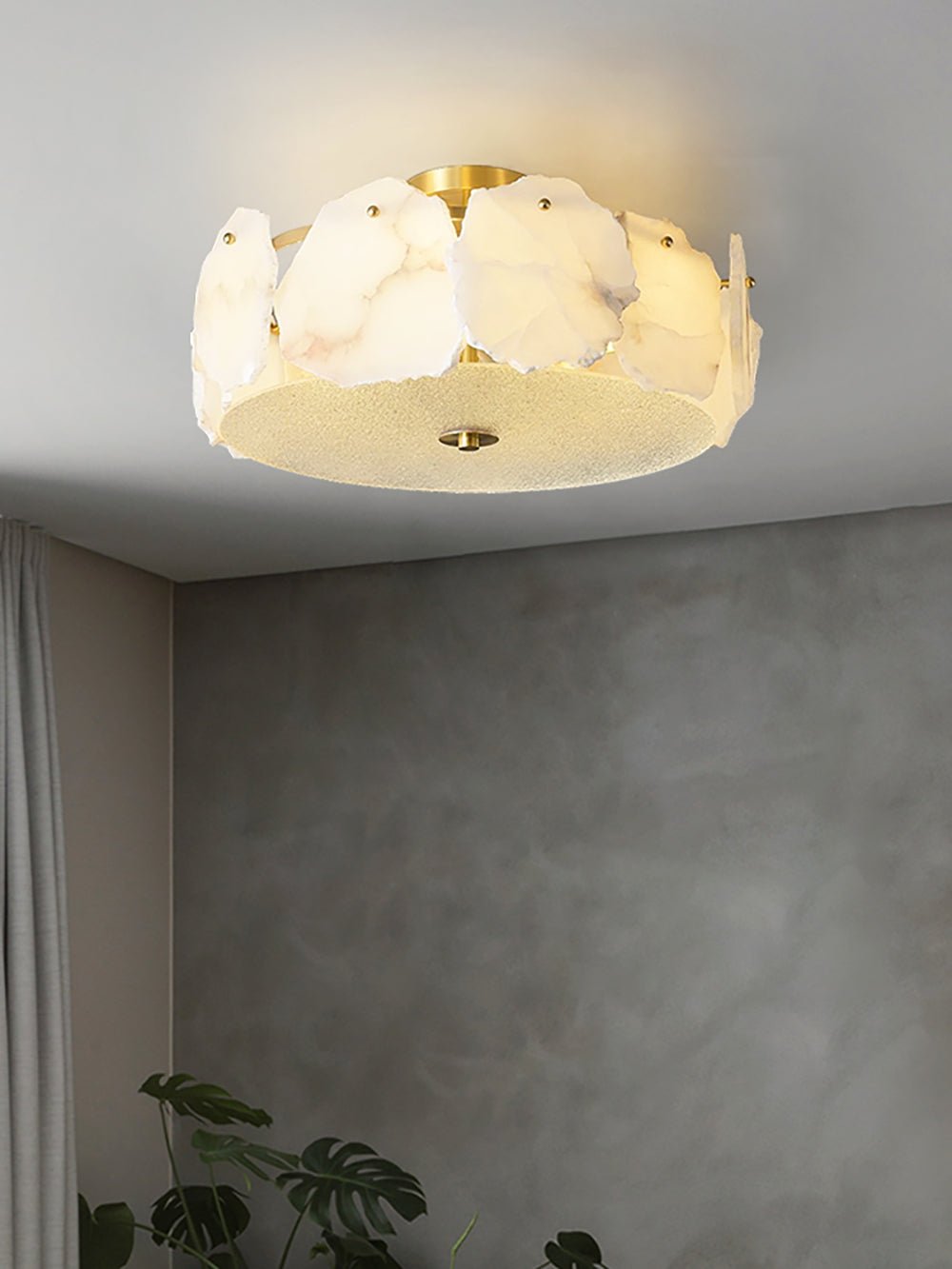 alabaster ceiling light shown as a main product image for compact living spaces