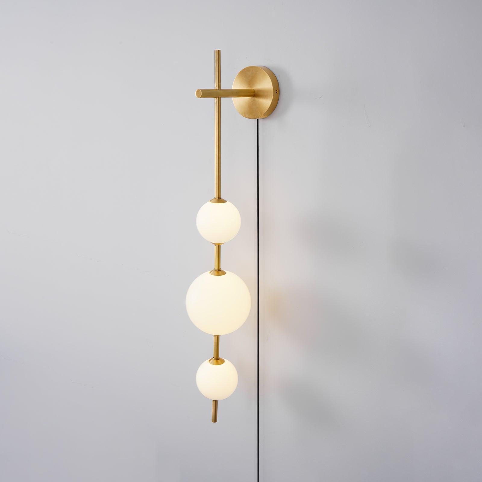 Vertical Globe Plug-in Wall Sconce