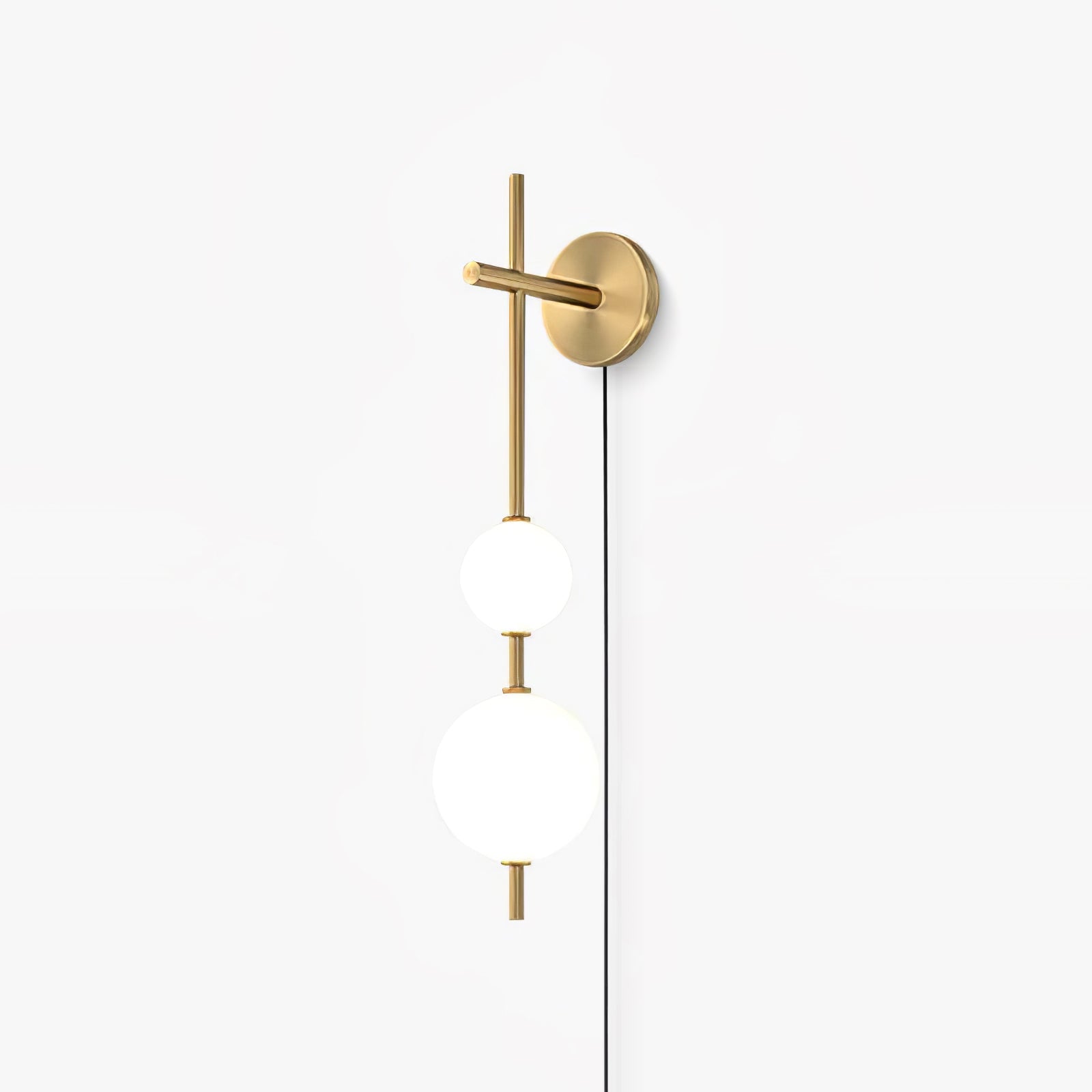 Vertical Globe Plug-in Wall Sconce