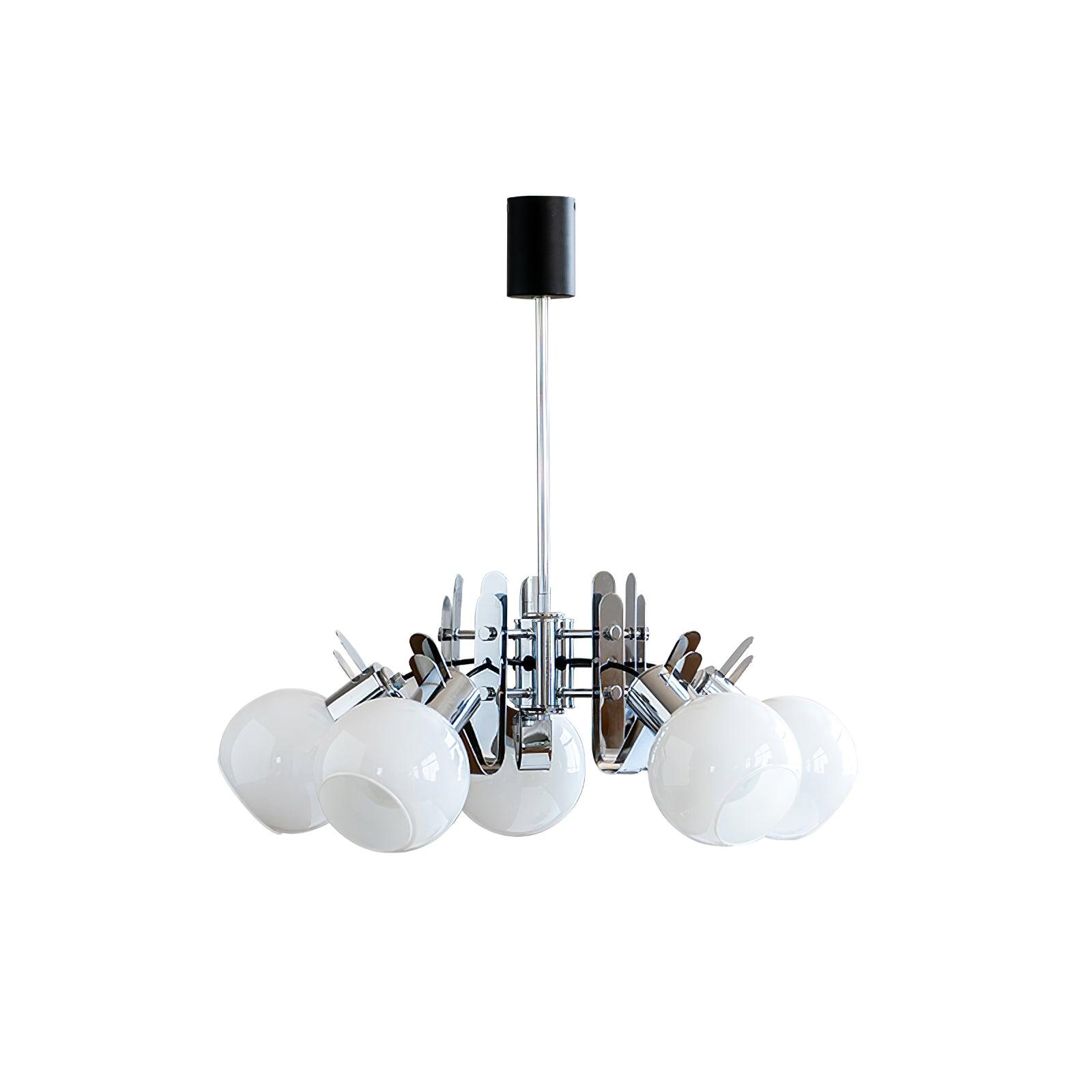 Vintage Geometrical Chrome Chandelier