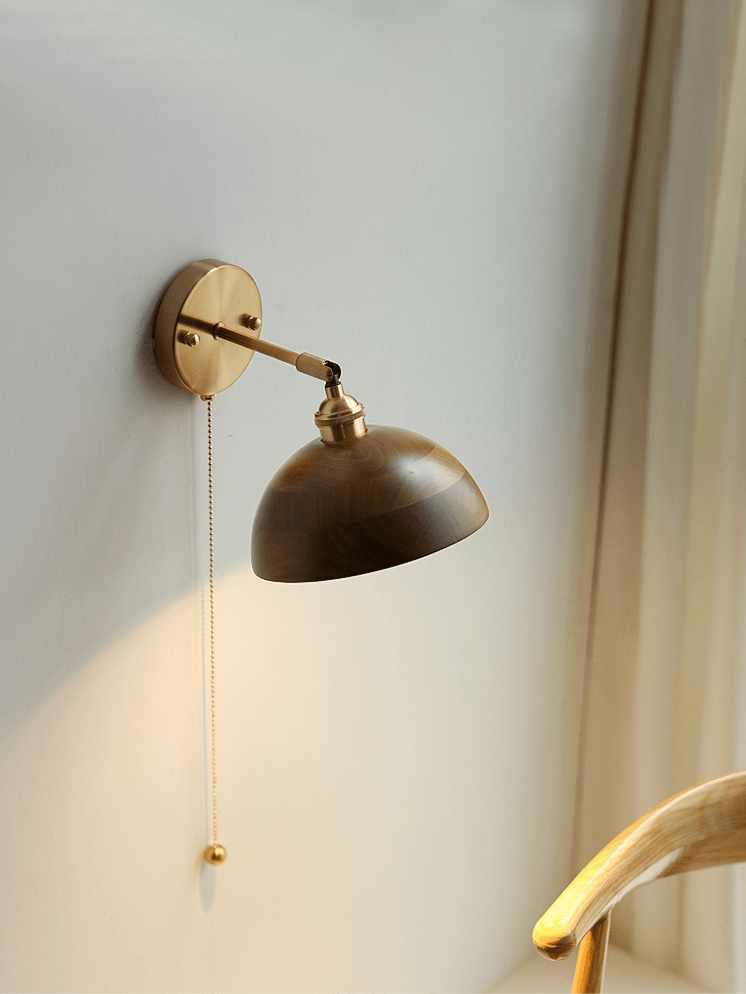 Vintage Wood Wall Light, Hardwired Wall Sconce, detail 10