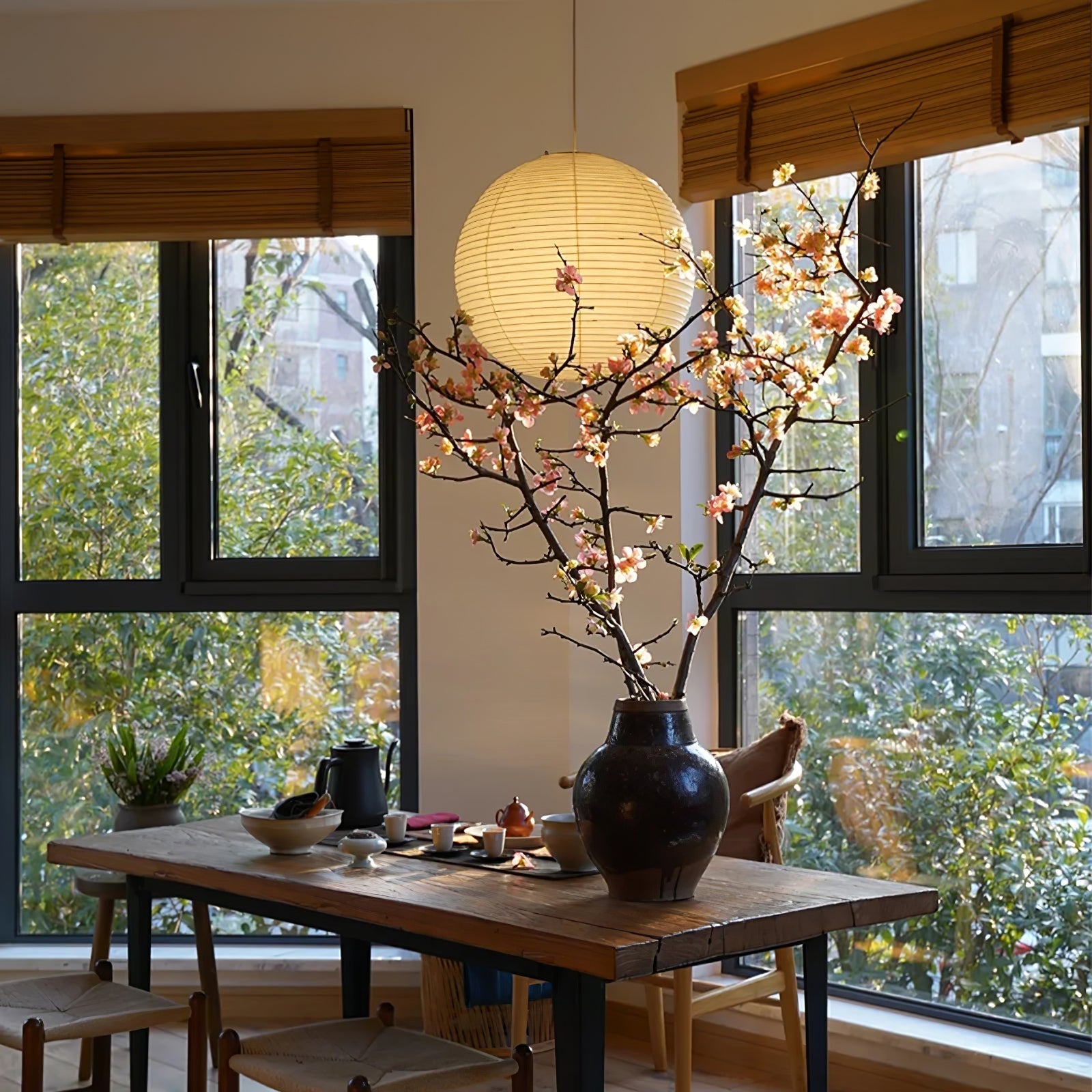 Akari a Round Swag Light Pendant Light
