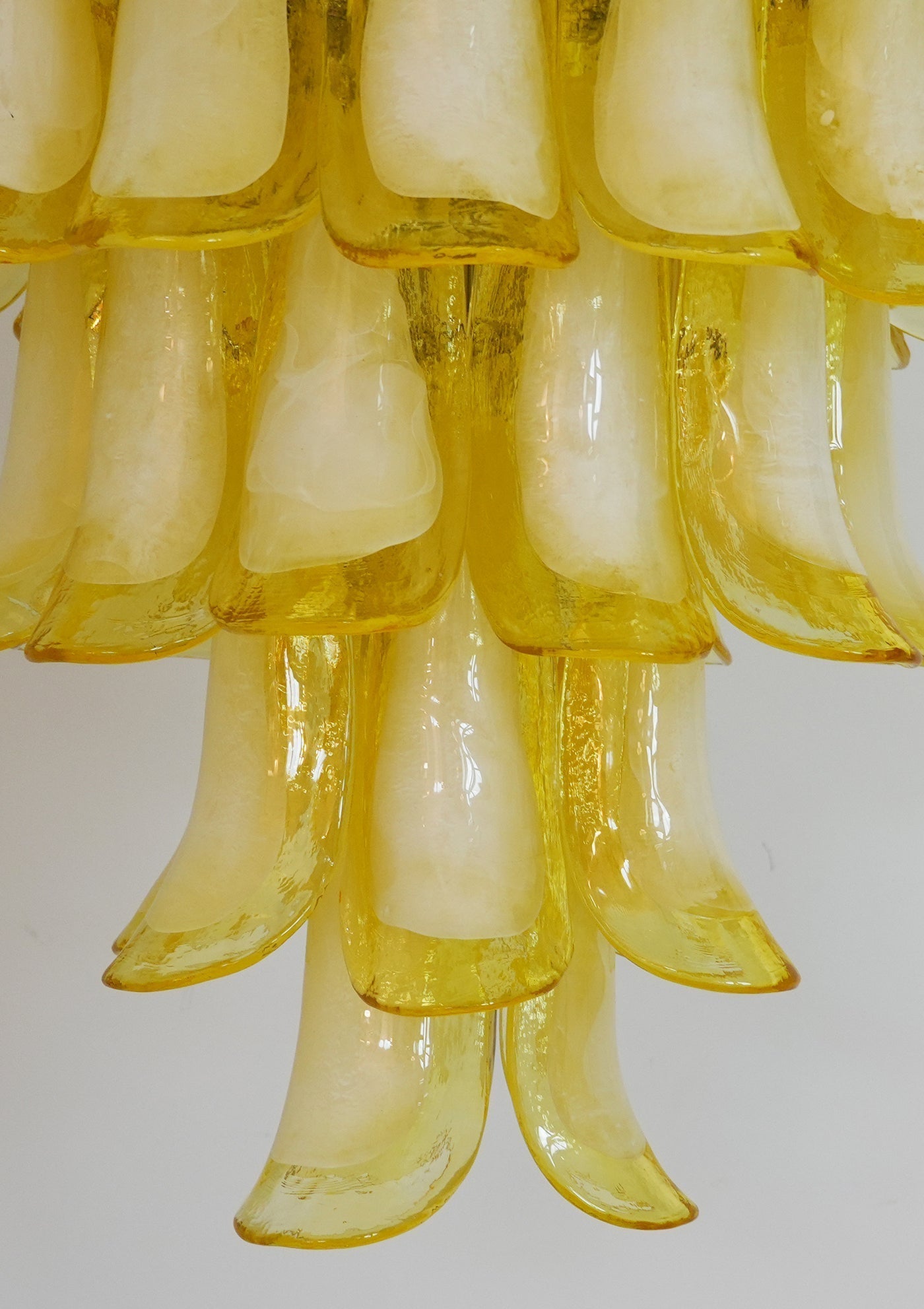Close-up angle of Wave Murano Glass Chandelier showing form and material detail