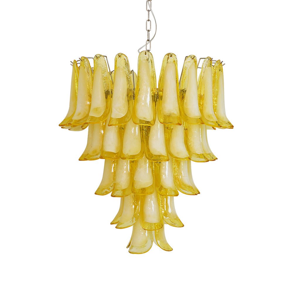 Close-up angle of Wave Murano Glass Chandelier showing form and material detail