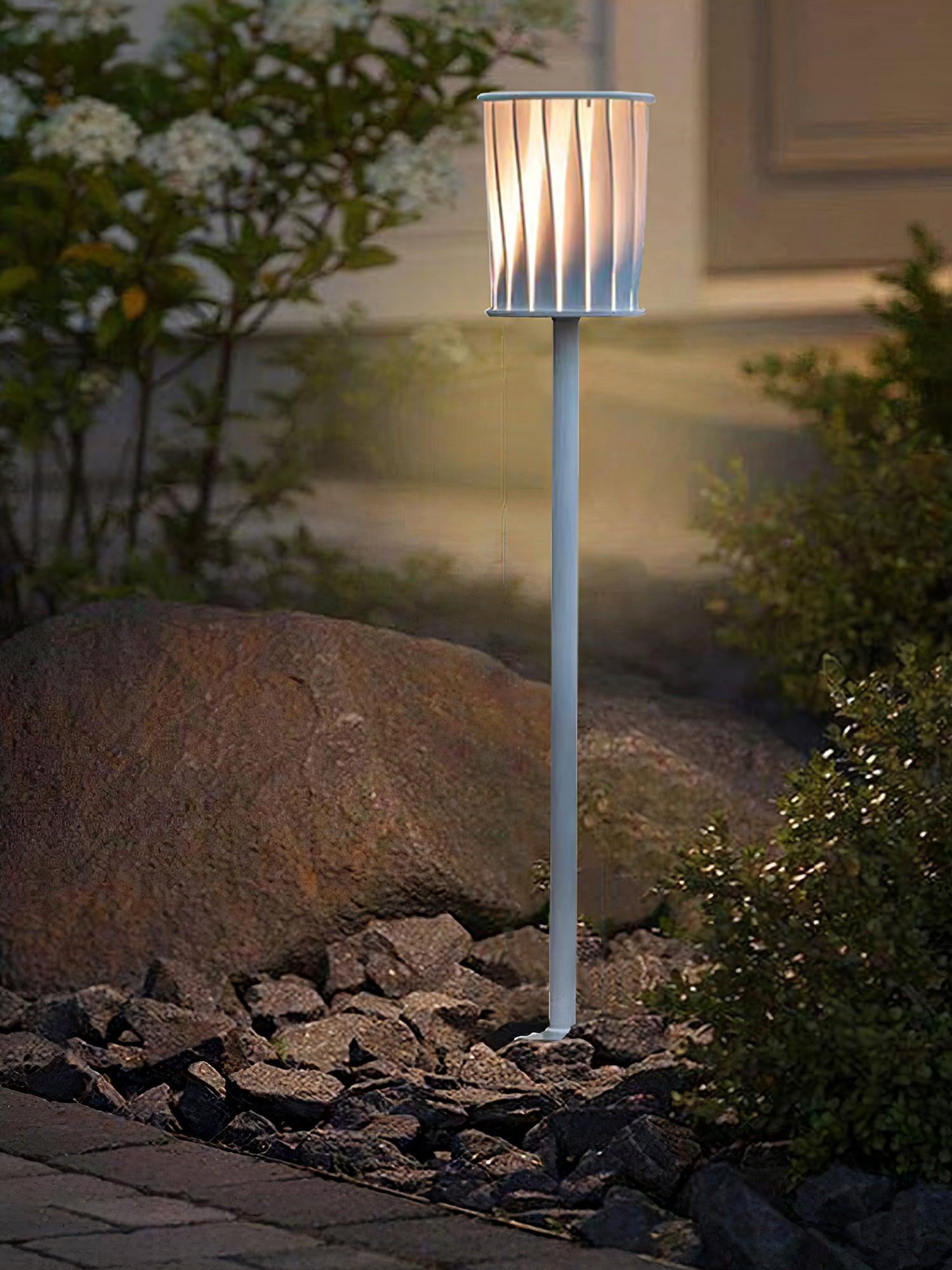White Column Outdoor Light Floor Lamp