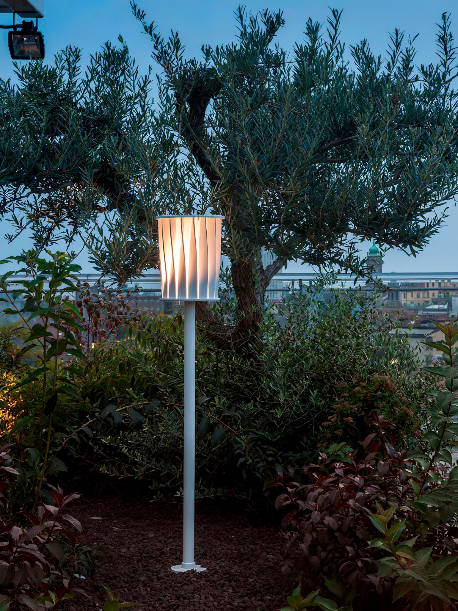 White Column Outdoor Light Floor Lamp