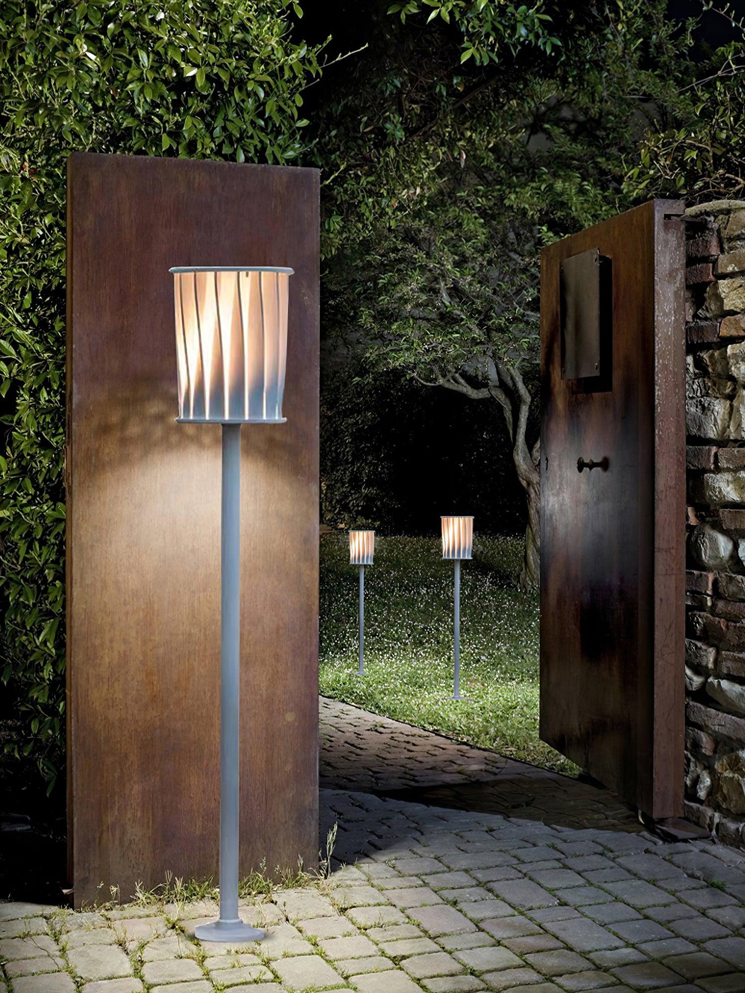 White Column Outdoor Light Floor Lamp