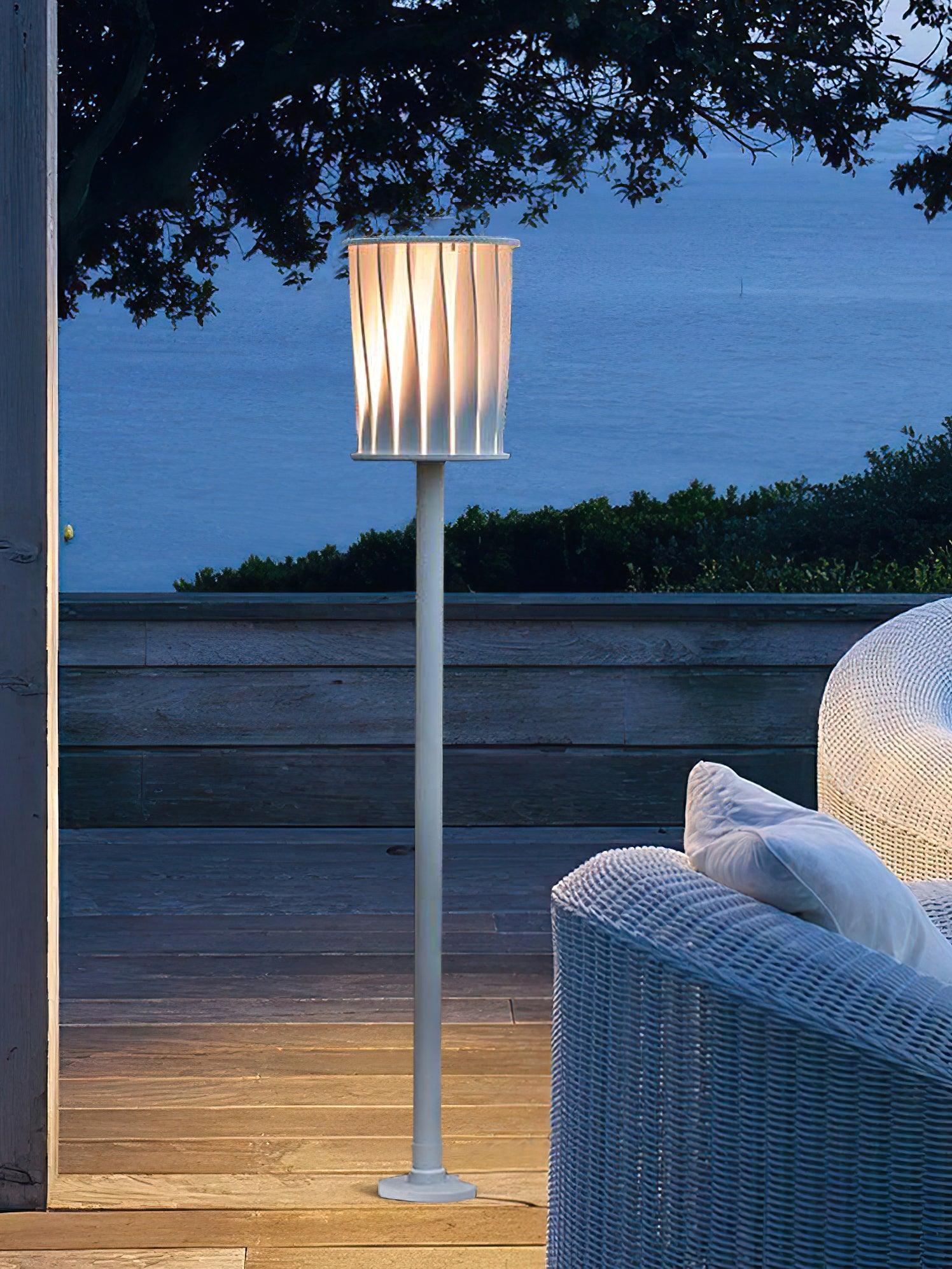 White Column Outdoor Light Floor Lamp