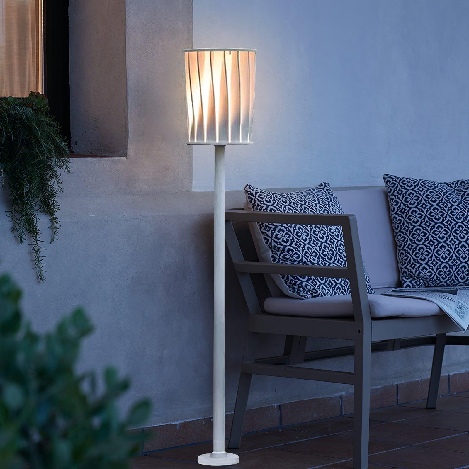 White Column Outdoor Light Floor Lamp
