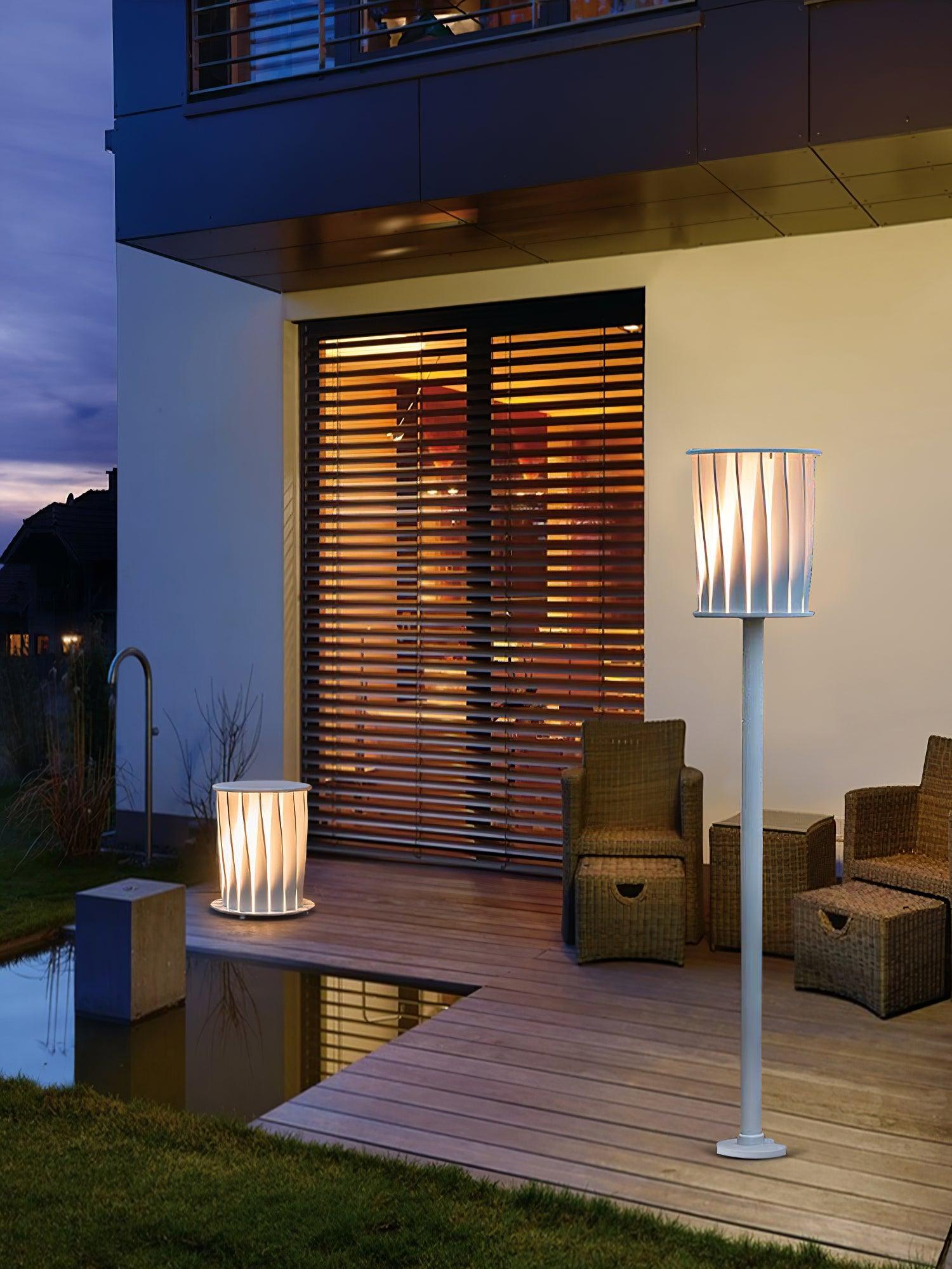 White Column Outdoor Light Floor Lamp