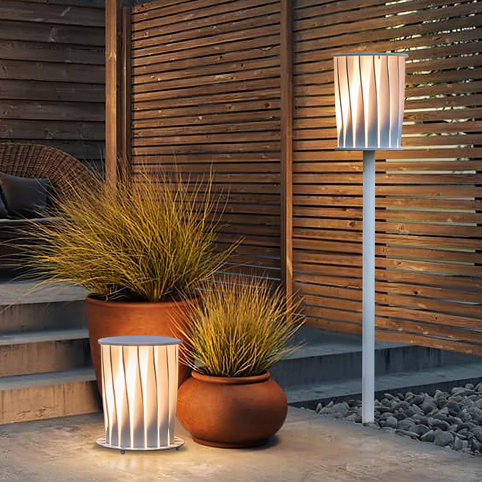 White Column Outdoor Light Floor Lamp