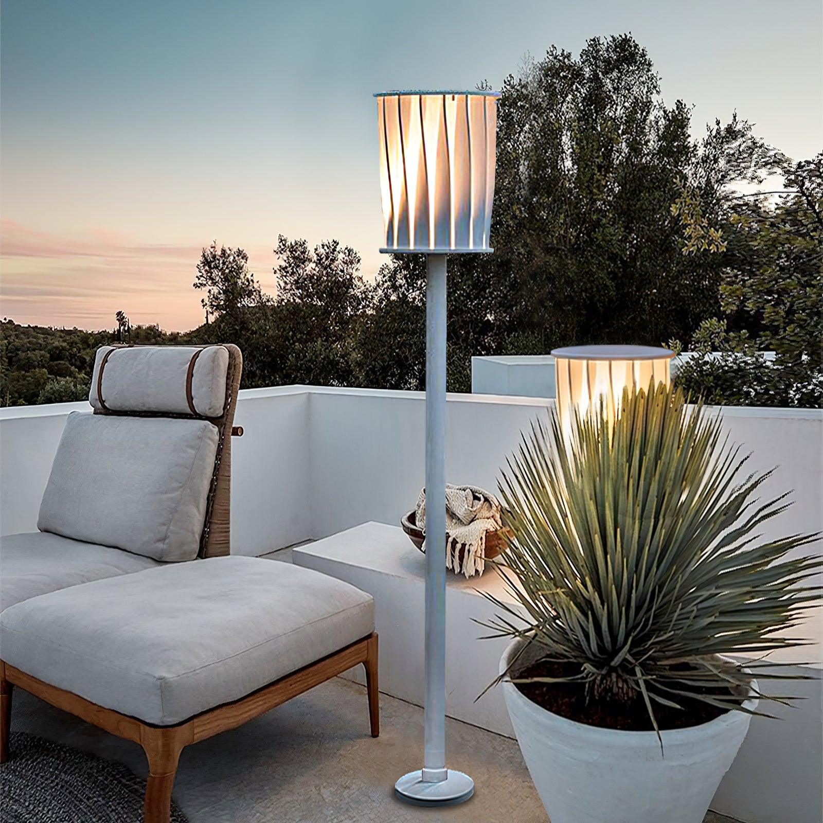 White Column Outdoor Light Floor Lamp