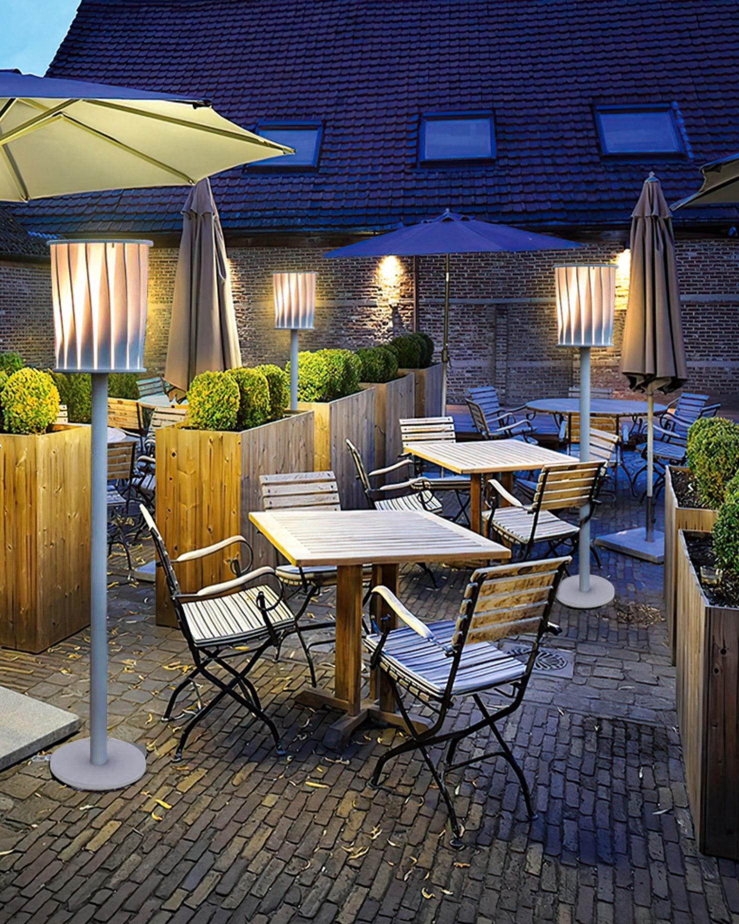 White Column Outdoor Light Floor Lamp