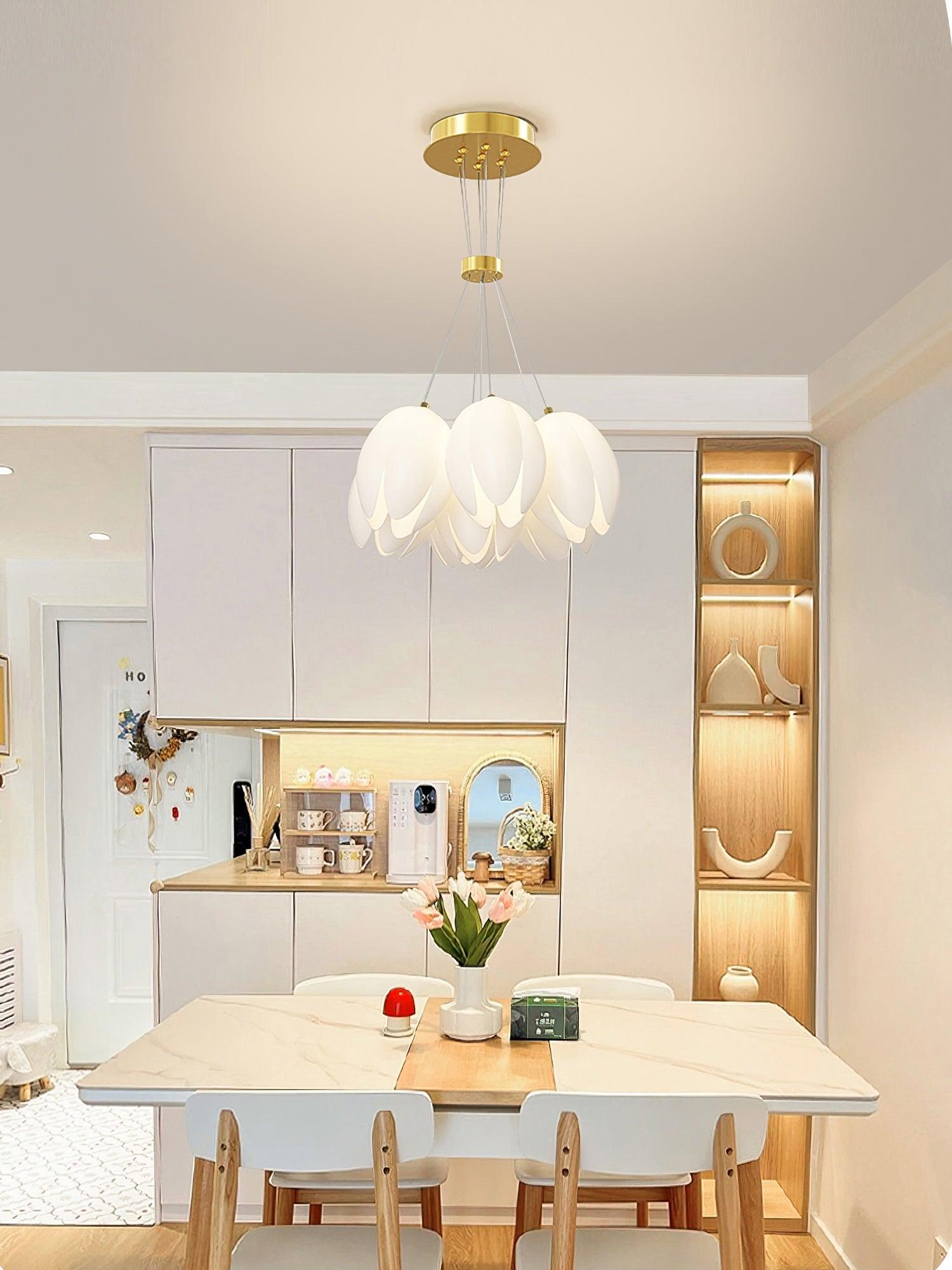 White Tulip Chandelier