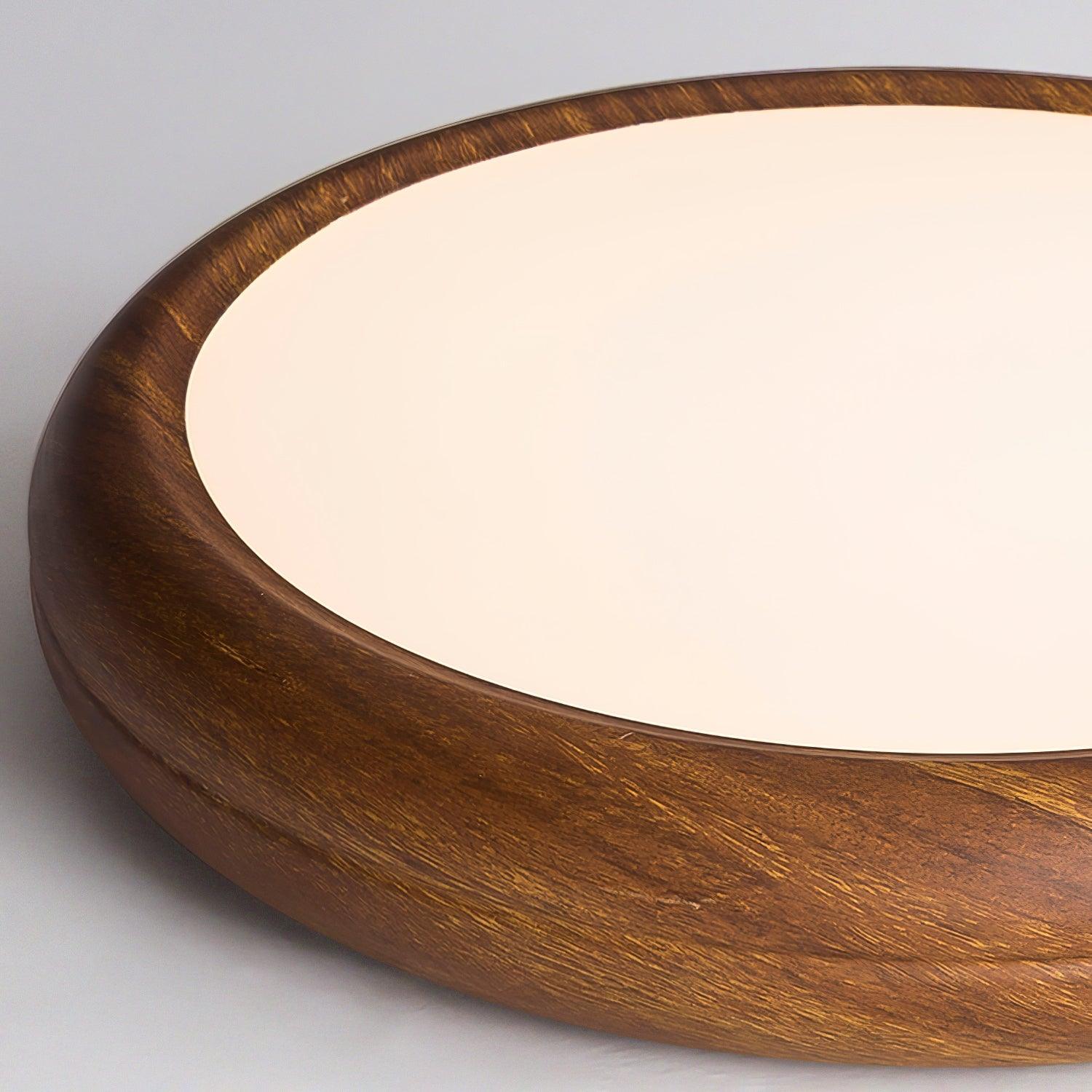 Wood Grain Round Overhead Light Ceiling Lamp
