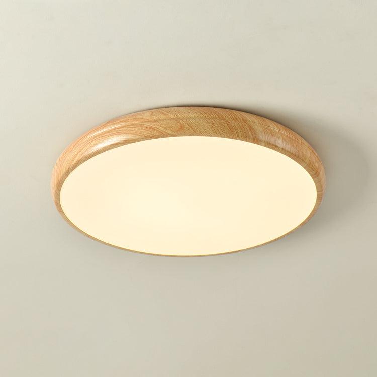 Wood Grain Round Overhead Light Ceiling Lamp