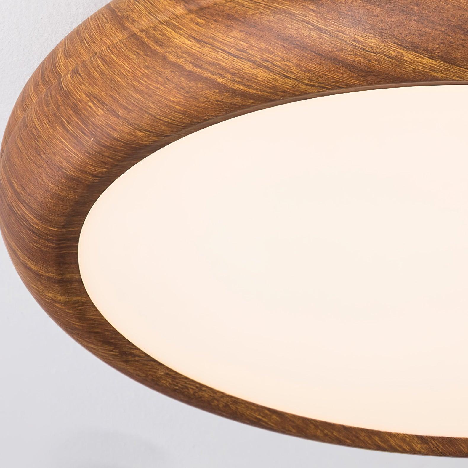 Wood Grain Round Overhead Light Ceiling Lamp
