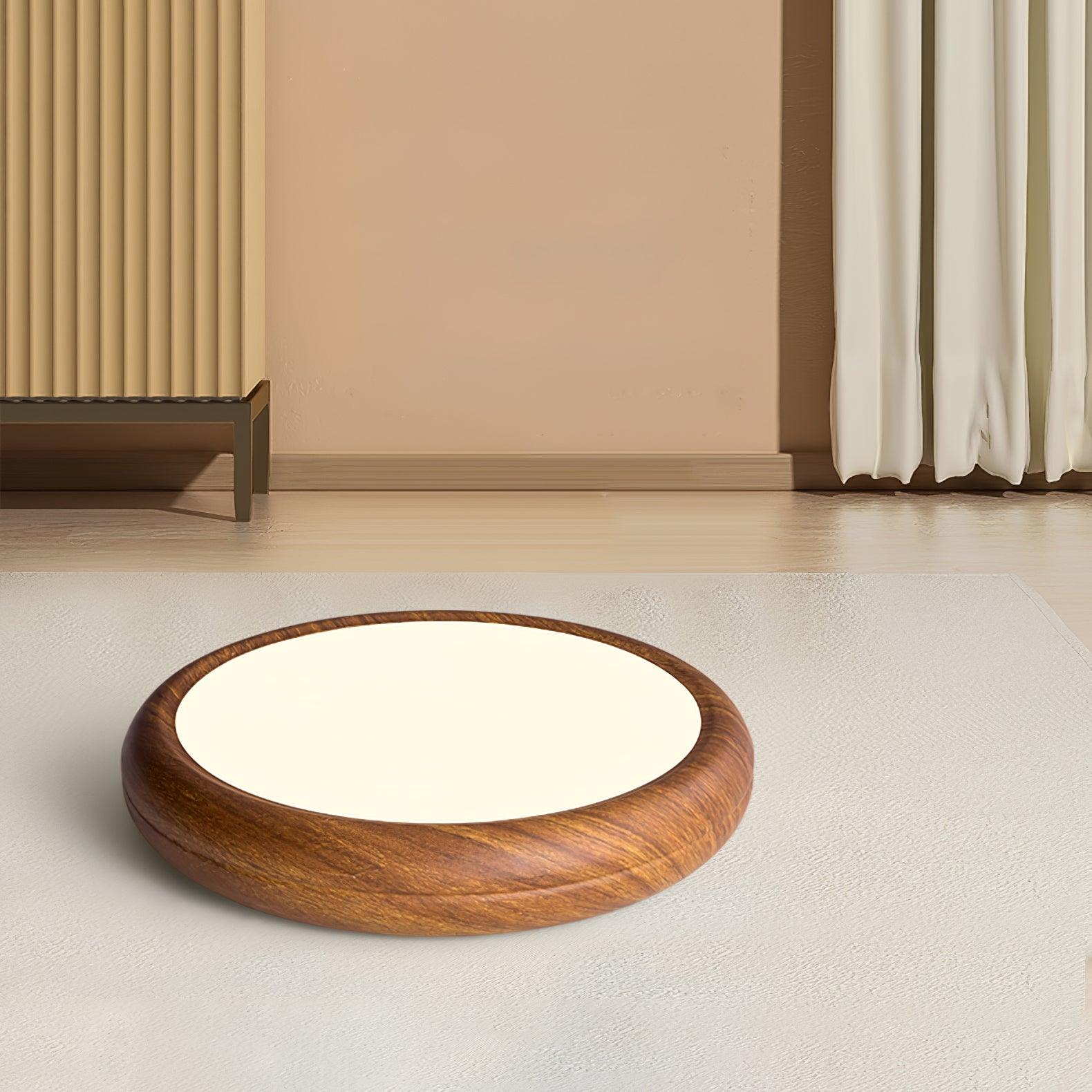 Wood Grain Round Overhead Light Ceiling Lamp