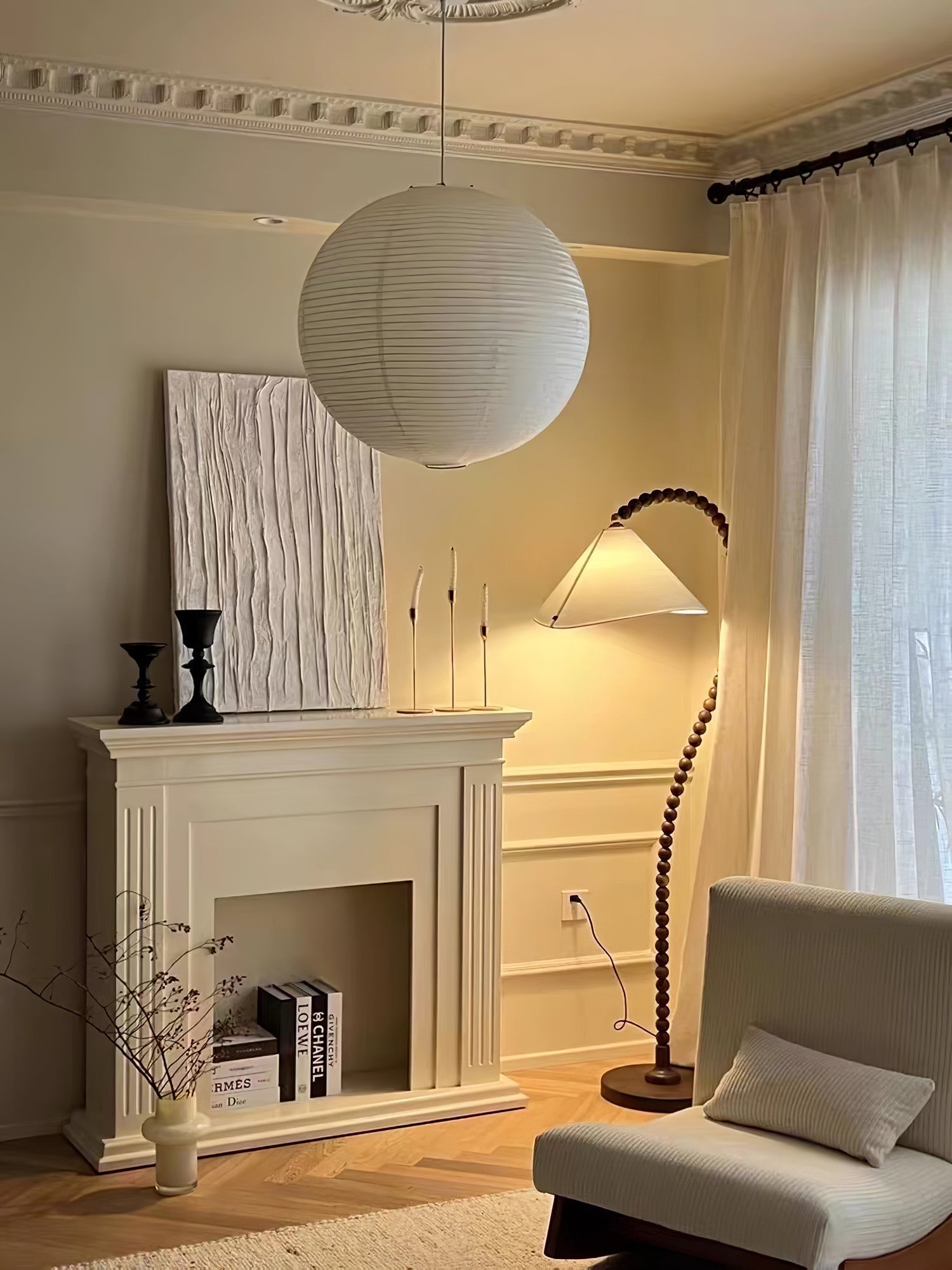 Wooden Bead Floor Light, Floor Lamp, detail 21