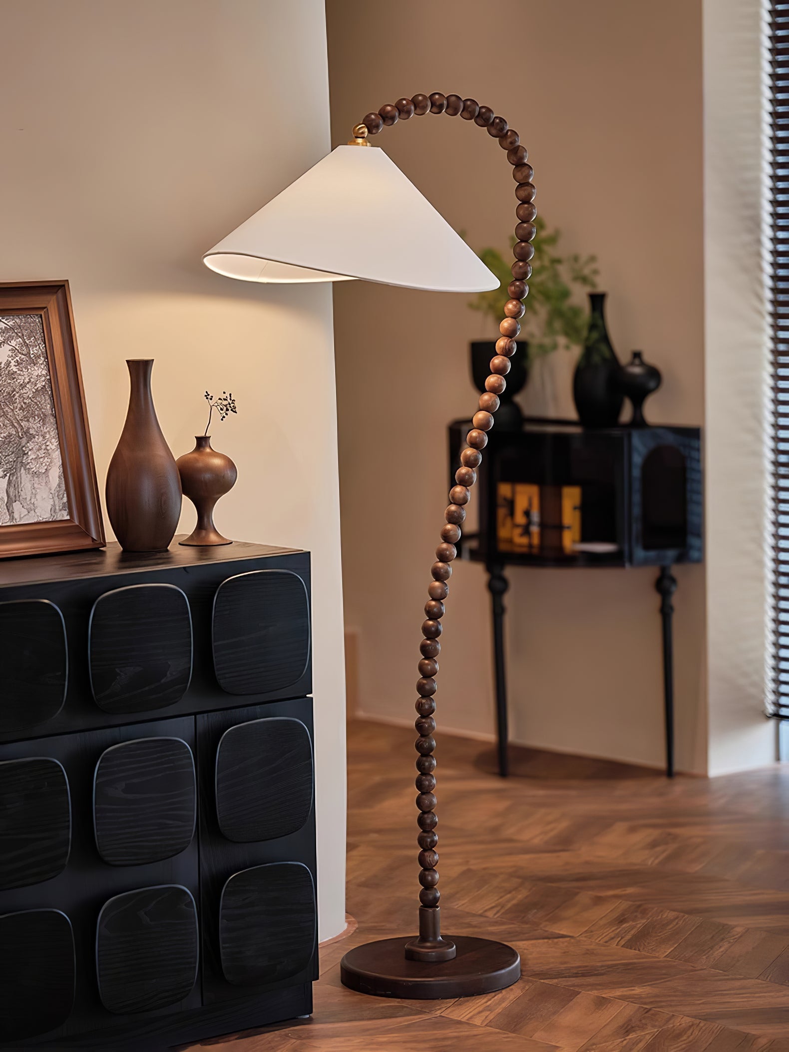 Wooden Bead Floor Light, Floor Lamp, detail 30