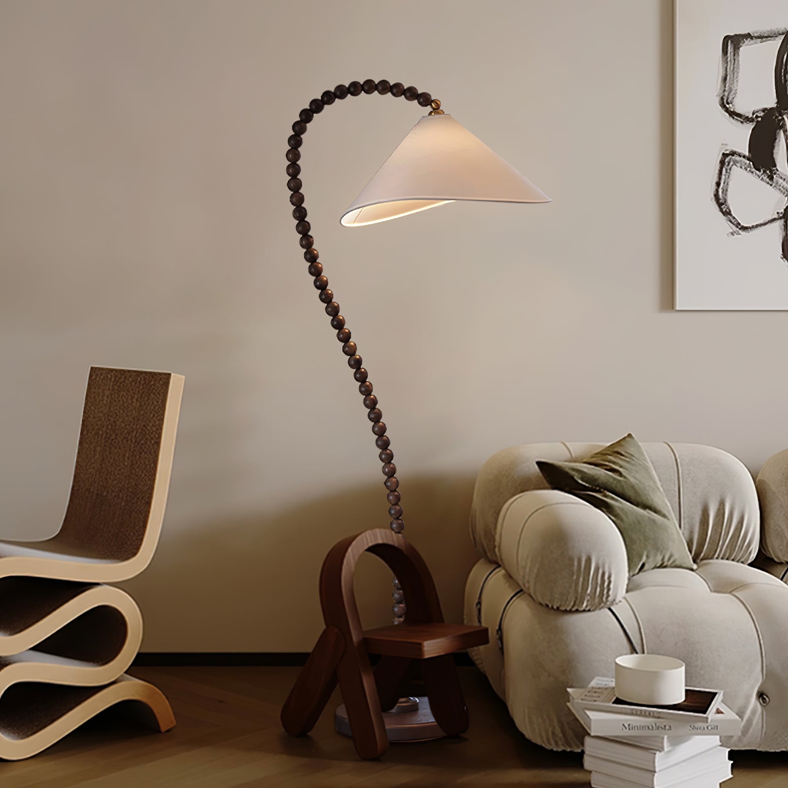 Wooden Bead Floor Light, Floor Lamp, detail 36