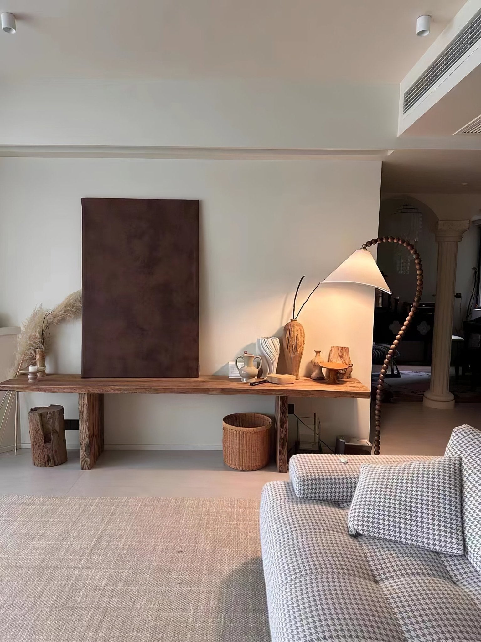 Wooden Bead Floor Light, Floor Lamp, detail 10