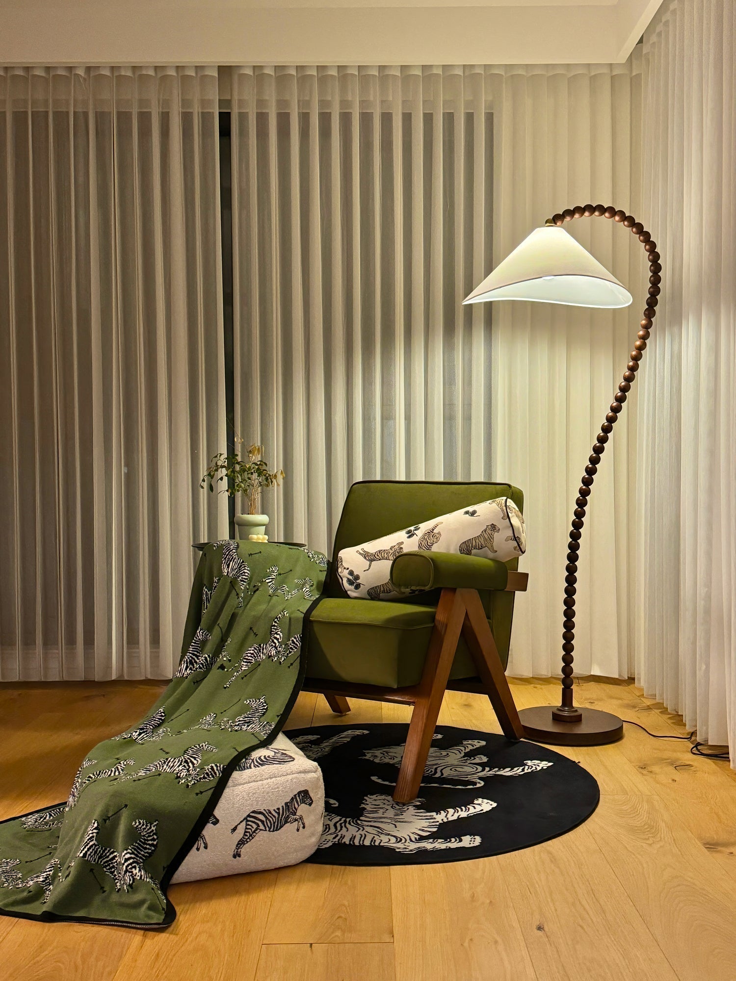 Wooden Bead Floor Light, Floor Lamp, detail 11