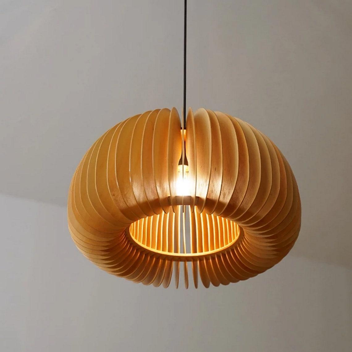 Wooden Pumpkin Swag Lights Pendant Light