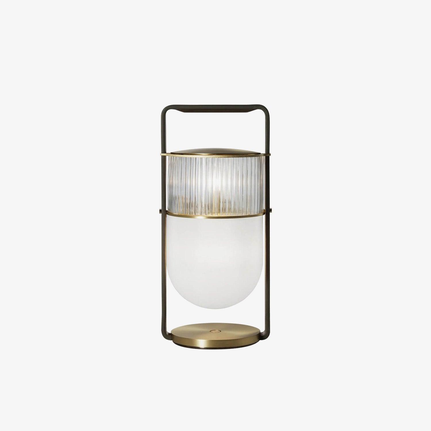 Close-up angle of Xi Side Table Lamp showing form and material detail