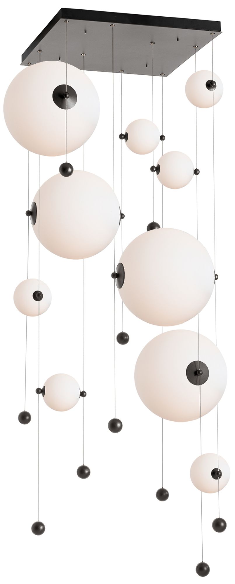 Abacus 10-Light Square LED Smoke Chandelier