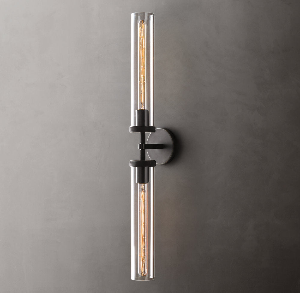 Lambeth Knurled Grand Linear Wall Light, Bathroom Wall Sconce, detail 10