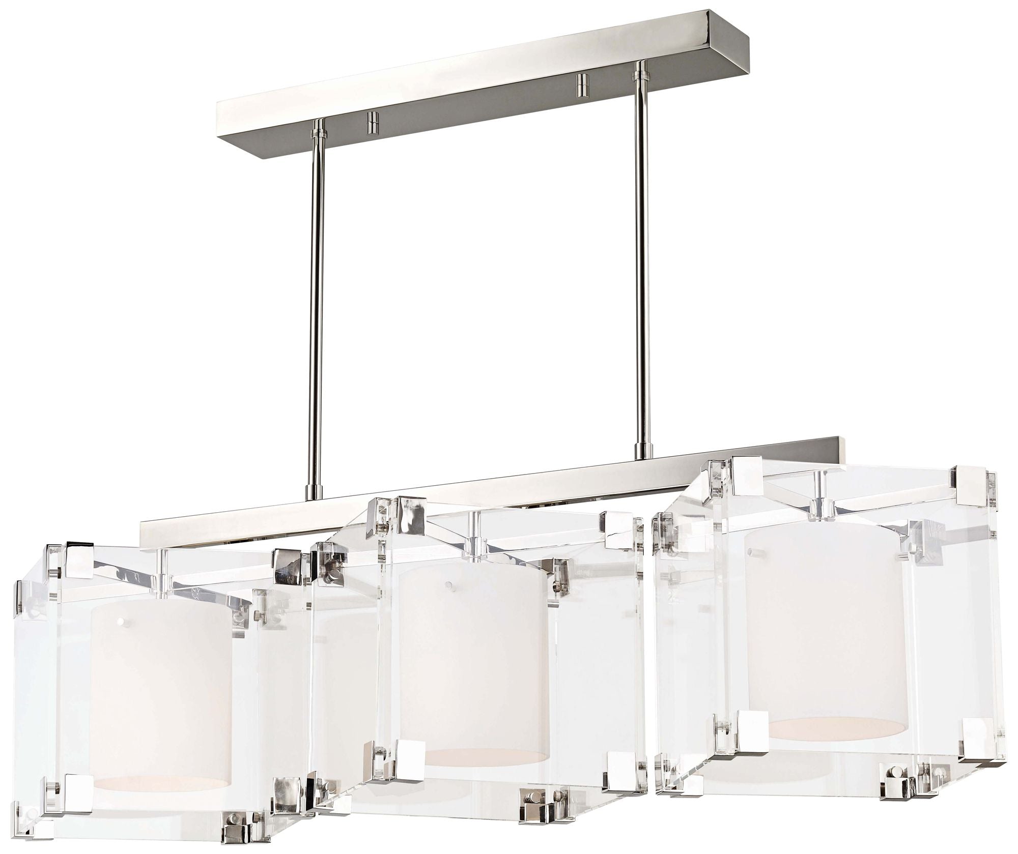 Achilles 53.75" Wide Nickel Kitchen Linear Pendant