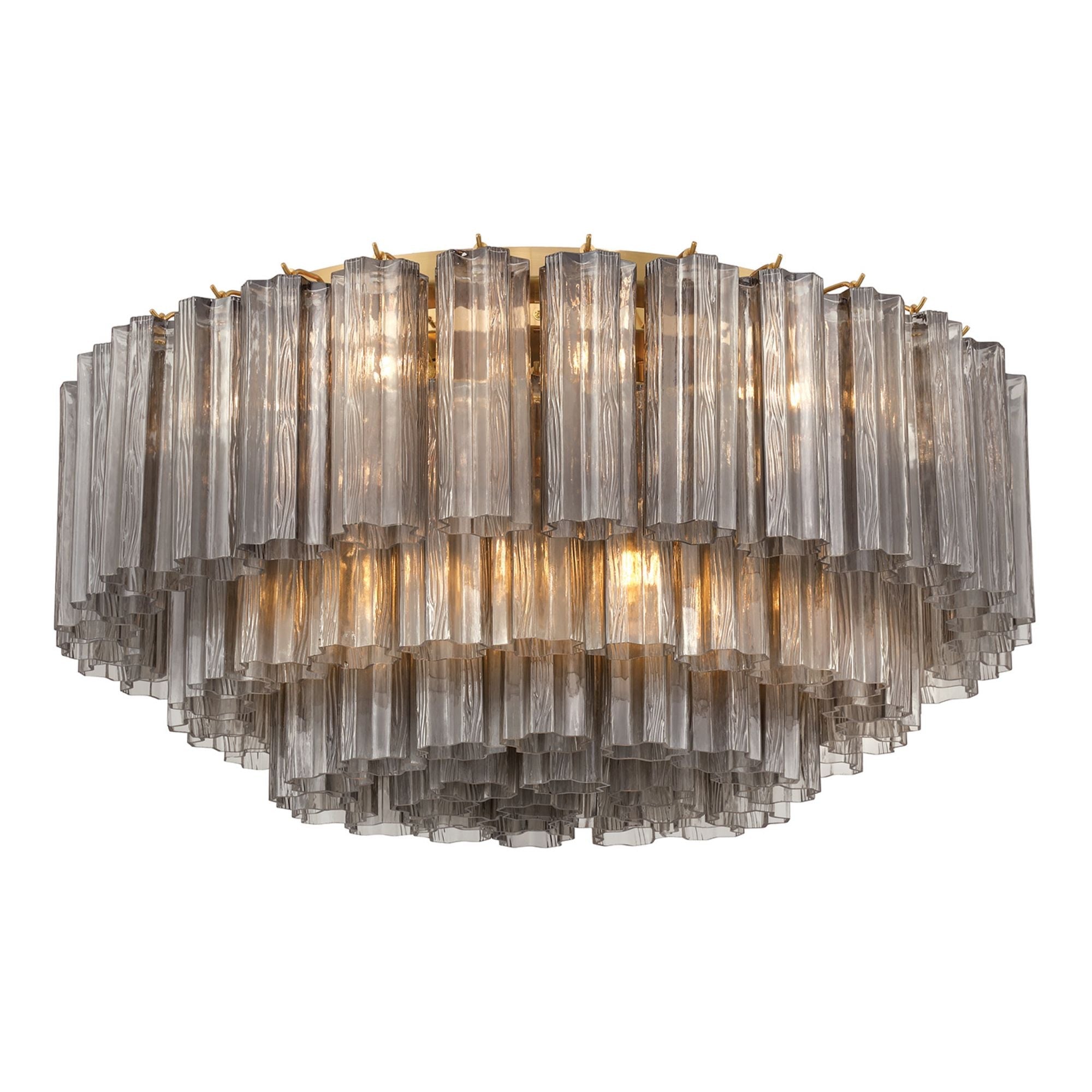 Addis 32-Inch Aged Brass Flush Mount Gray