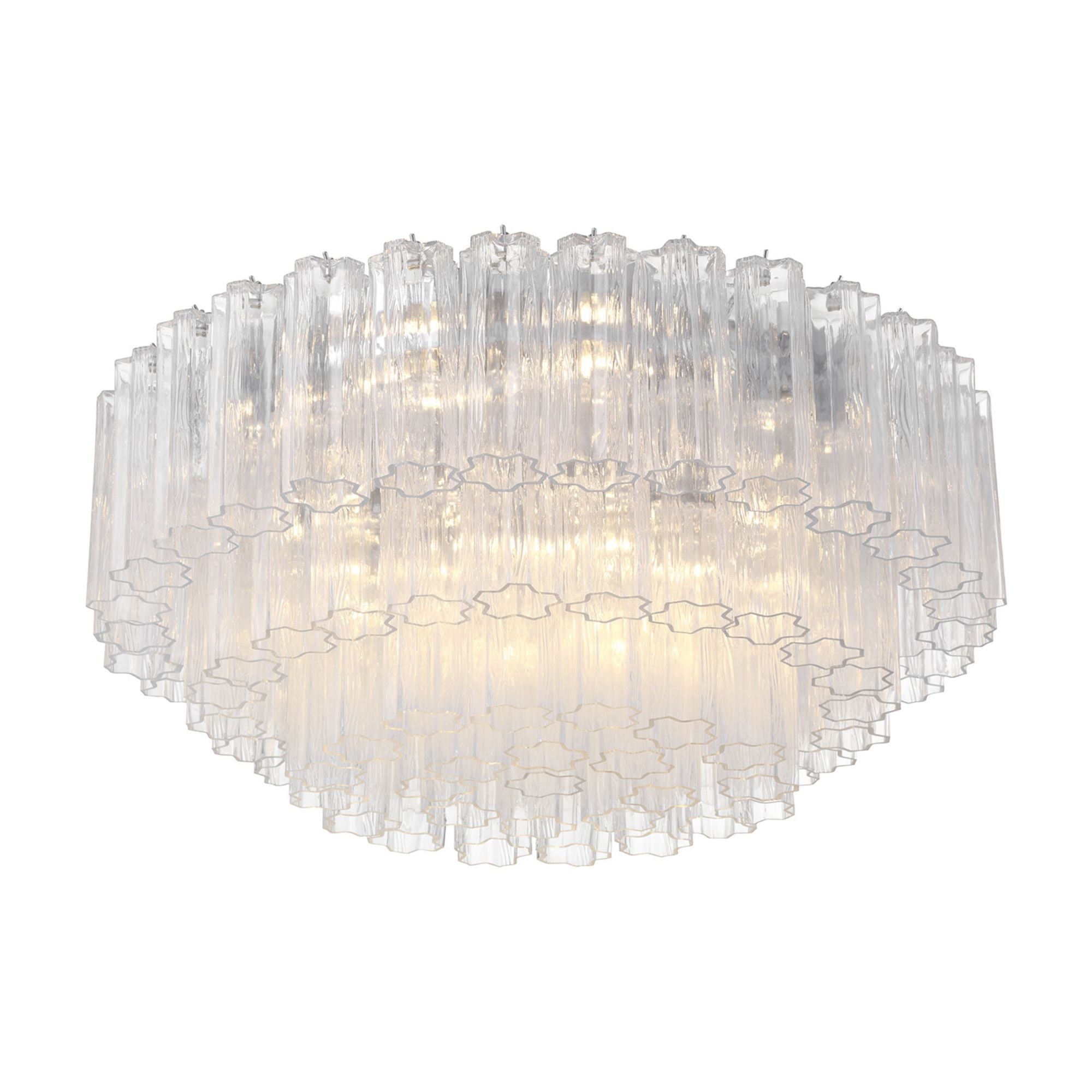 Addis 32-Inch Polished Chrome Flush Mount Clear