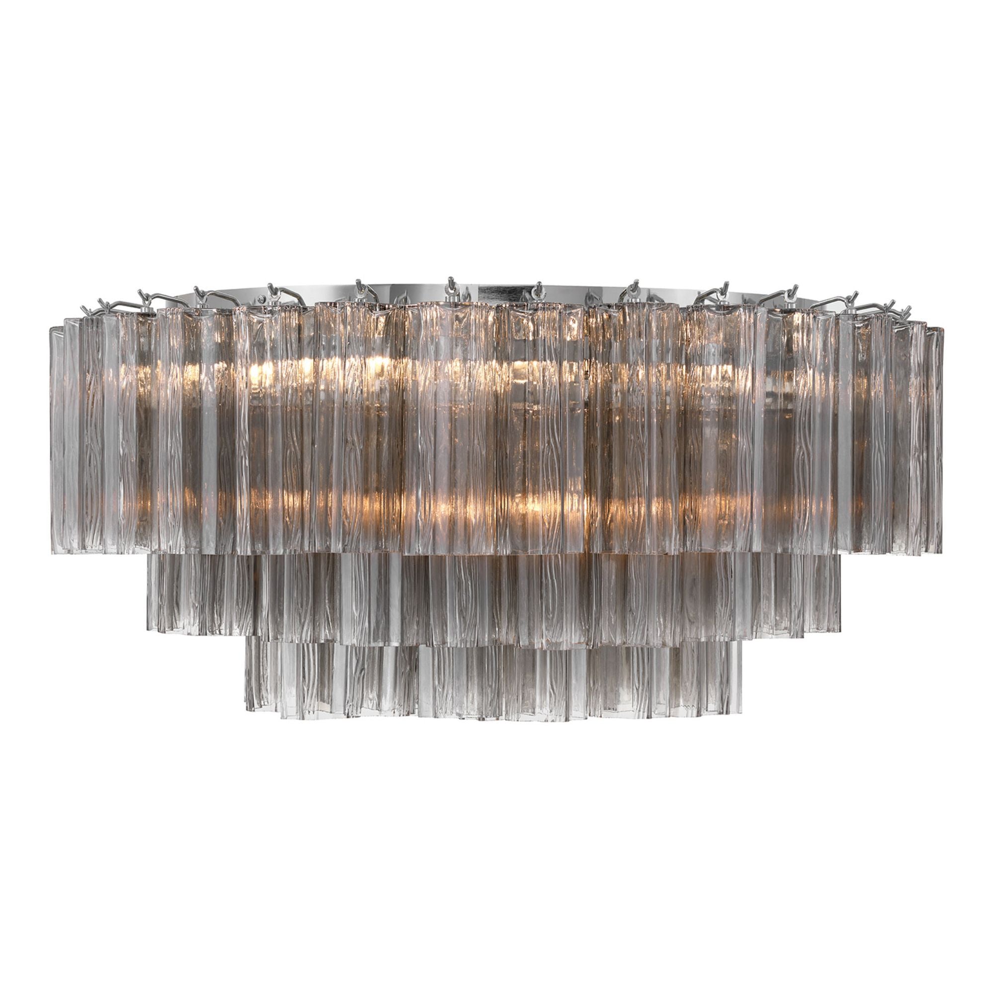 Addis 32-Inch Polished Chrome Flush Mount Gray