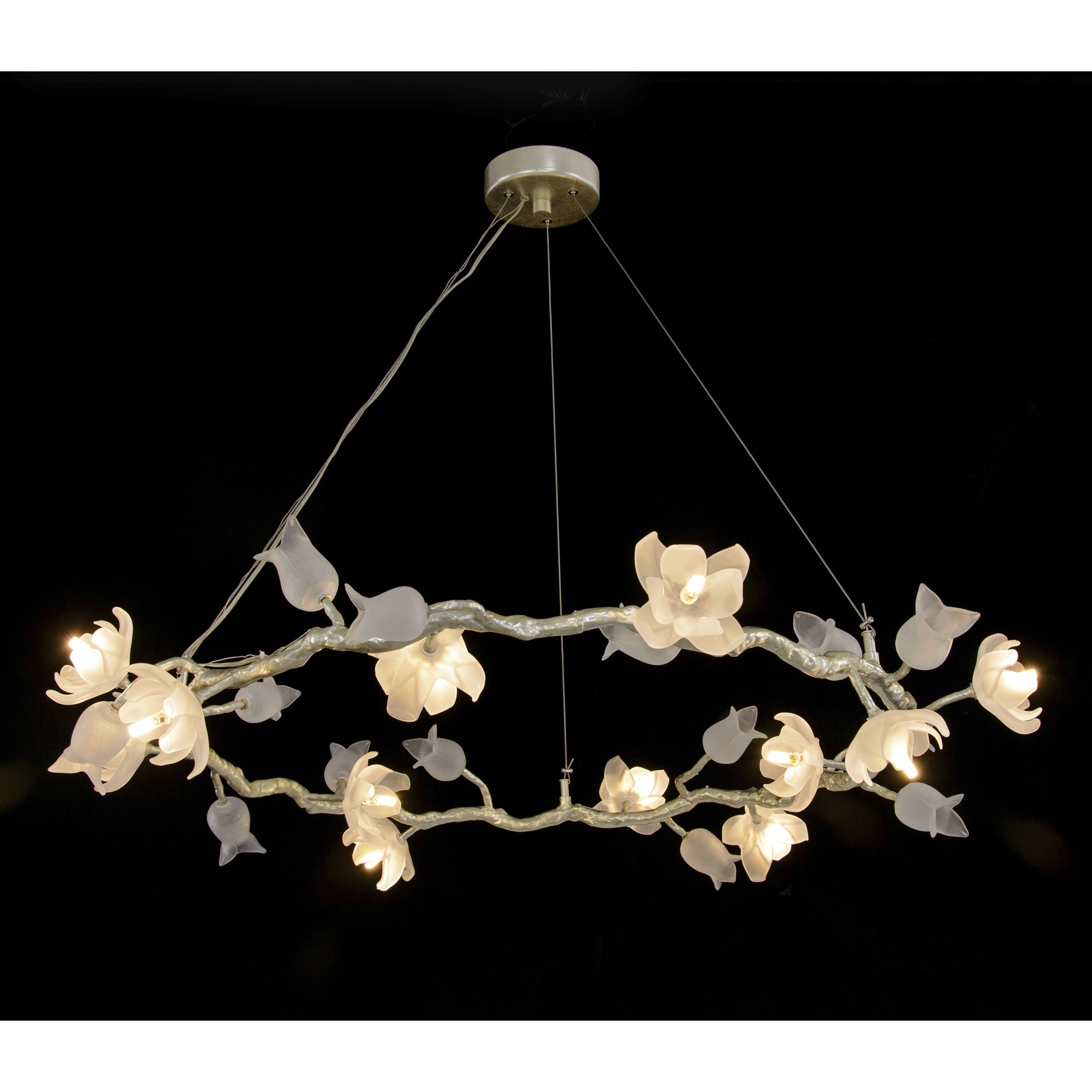 Churippu 12-Light Pale Silver Leaf Chandelier Ceiling Fi x ture