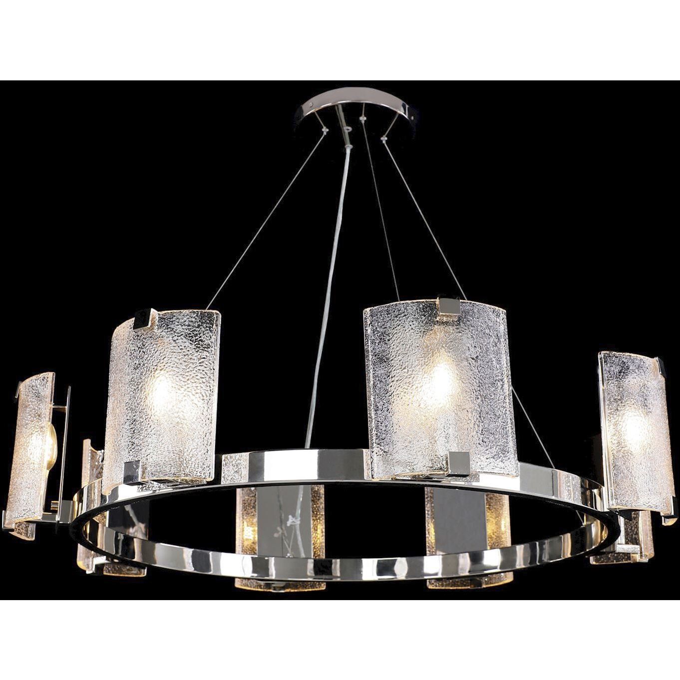 Claritus Eight-Light 38-Inch Nickel Chandelier Ceiling Fi x ture
