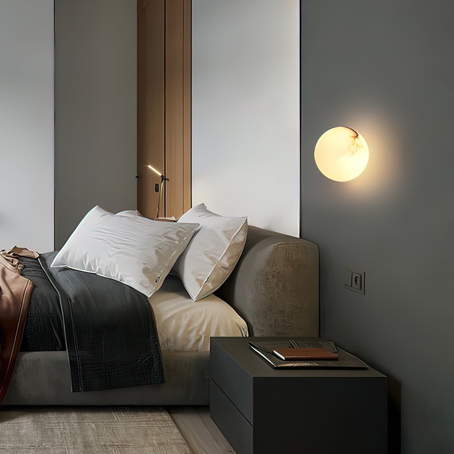 Alabaster Glow Mini Orb Wall Light