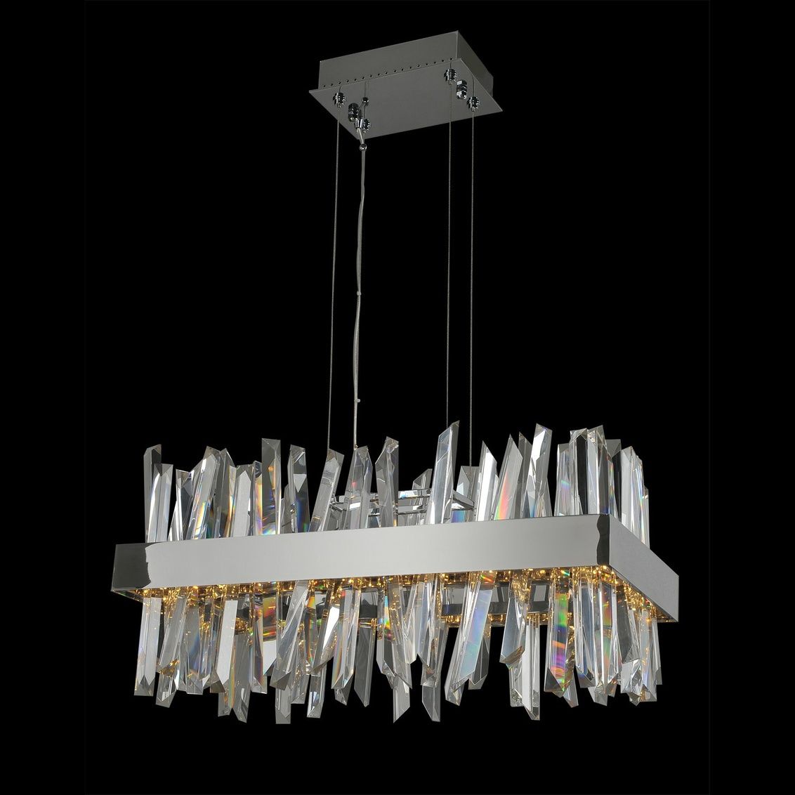 Glacier 26"W Chrome Crystal LED Island Pendant Light
