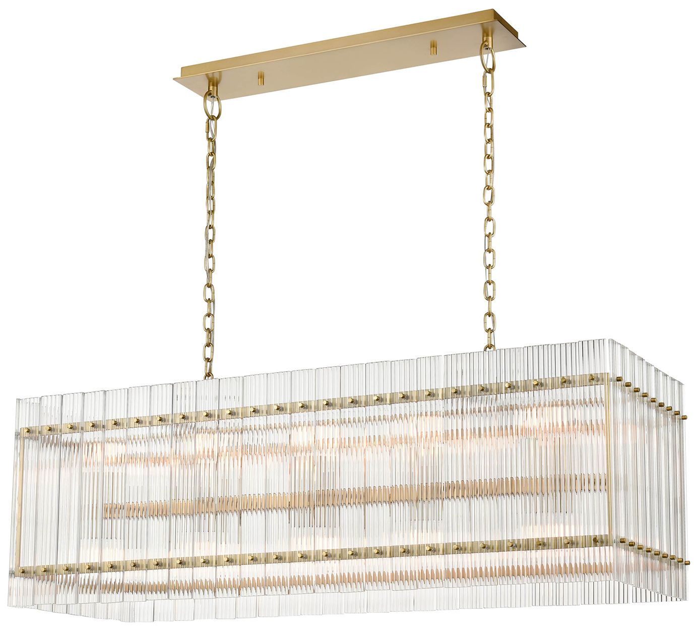 Allure 20-Light Fluted Glass Panel Aged Chandelier