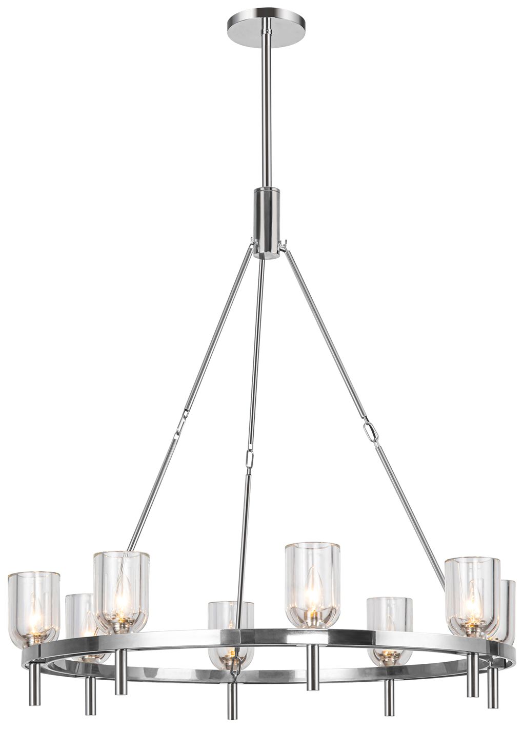 Alora Lucian E12 36-in Clear Nickel Chandelier