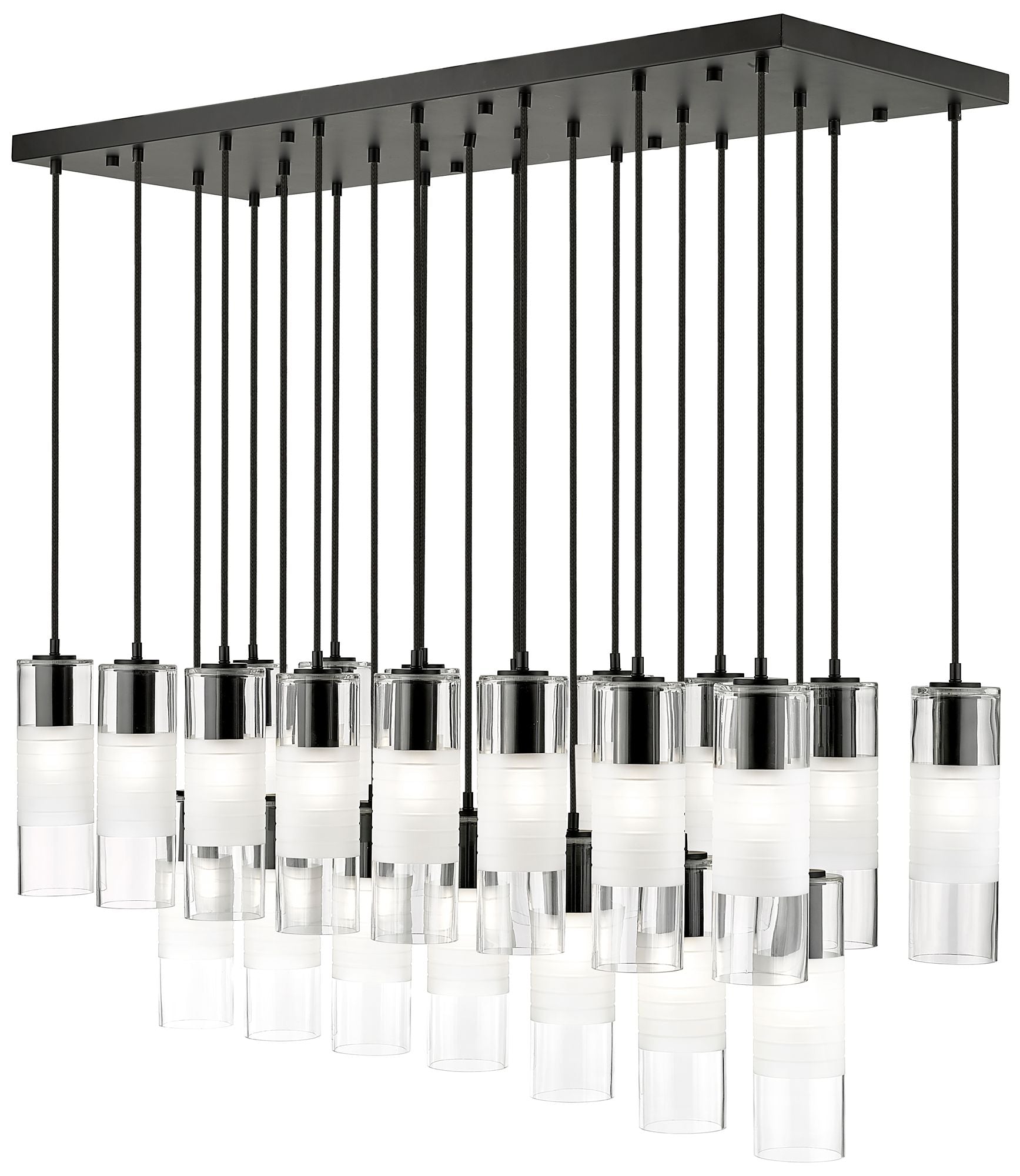 Alton Matte Black 23-Light Linear Chandelier