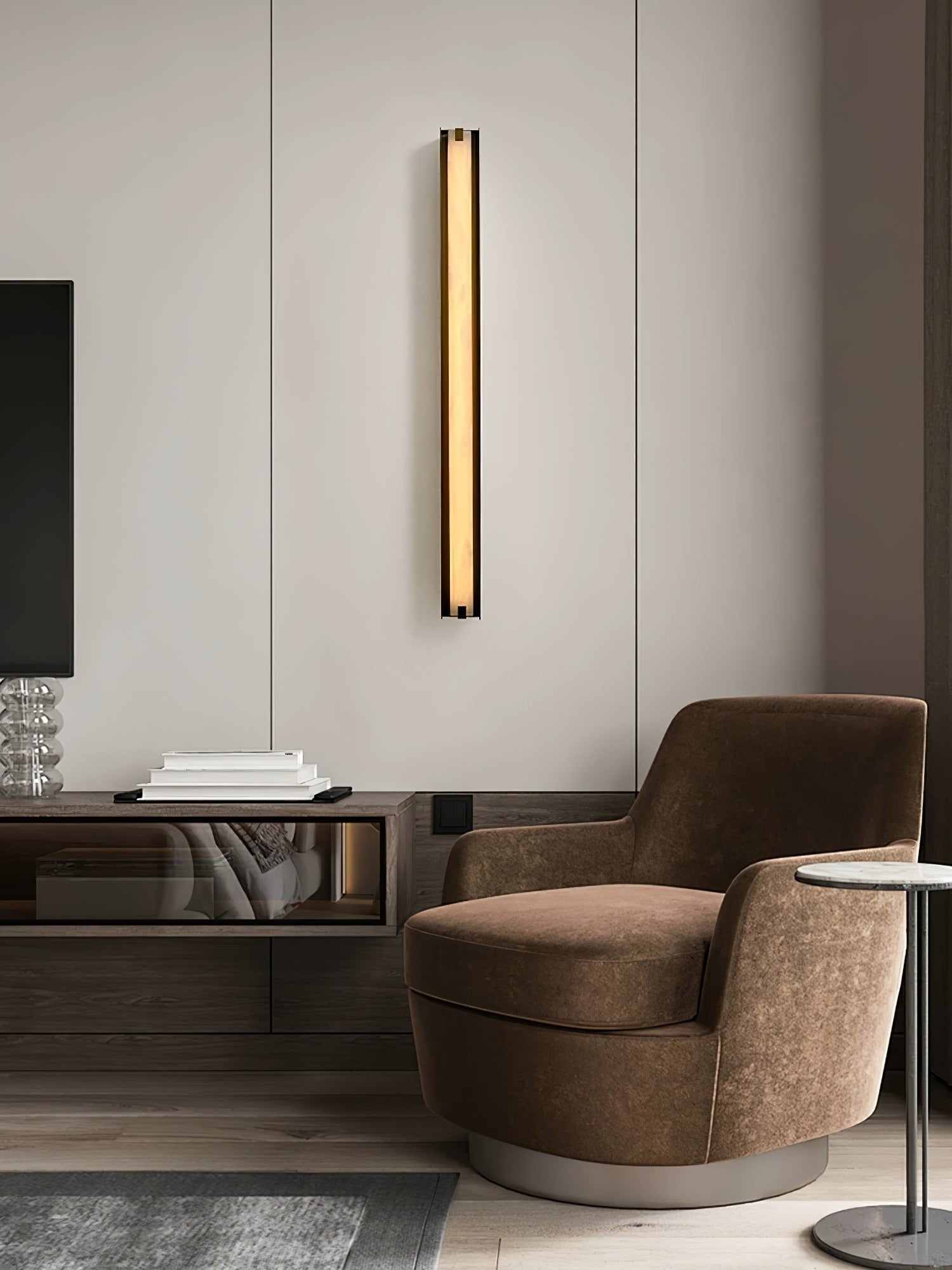 Alvara Alabaster Vertical Wall Light, Bedroom Wall Sconce, detail 27