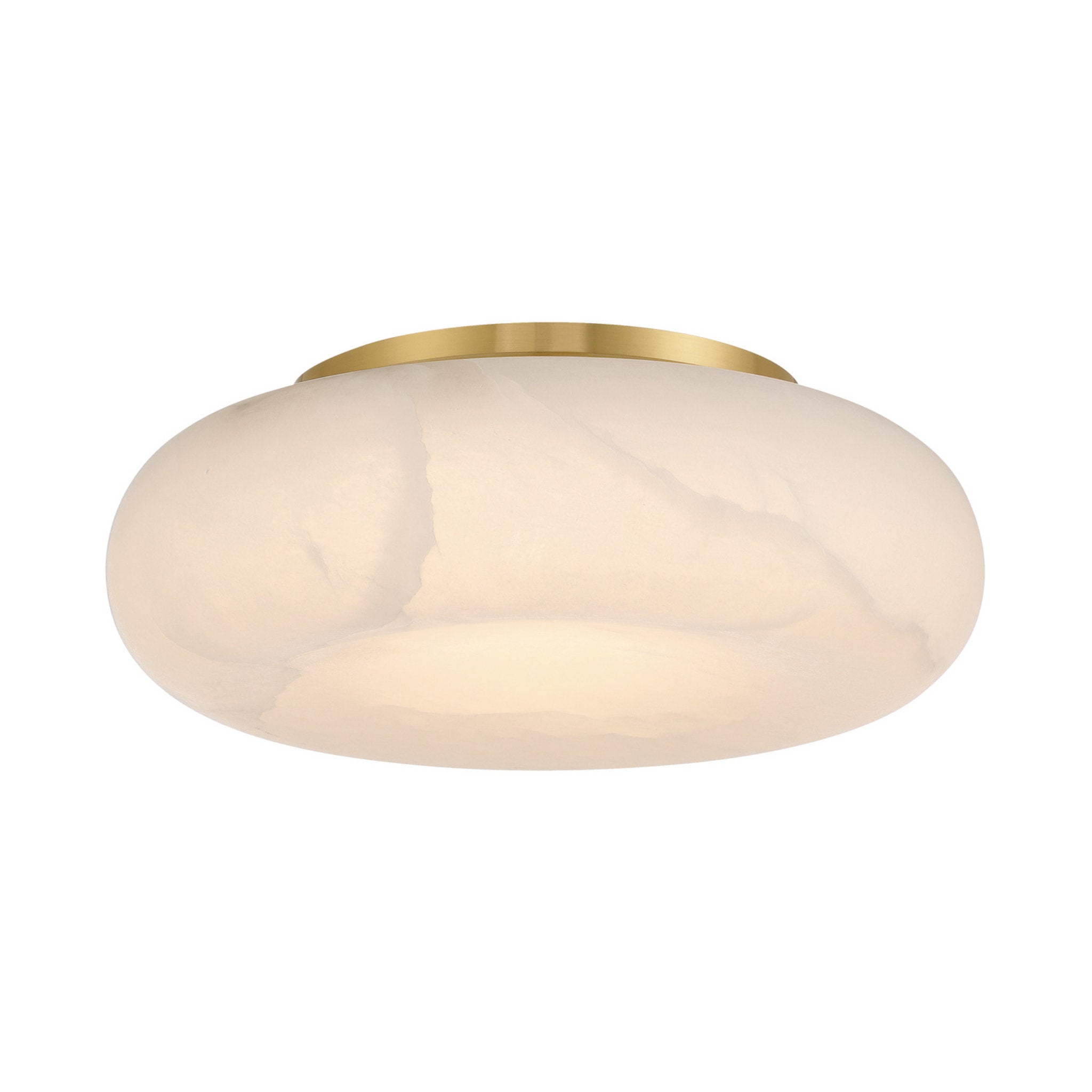 Acme 16-Inch Integrated LED Aged Brass Flush Mount Gold