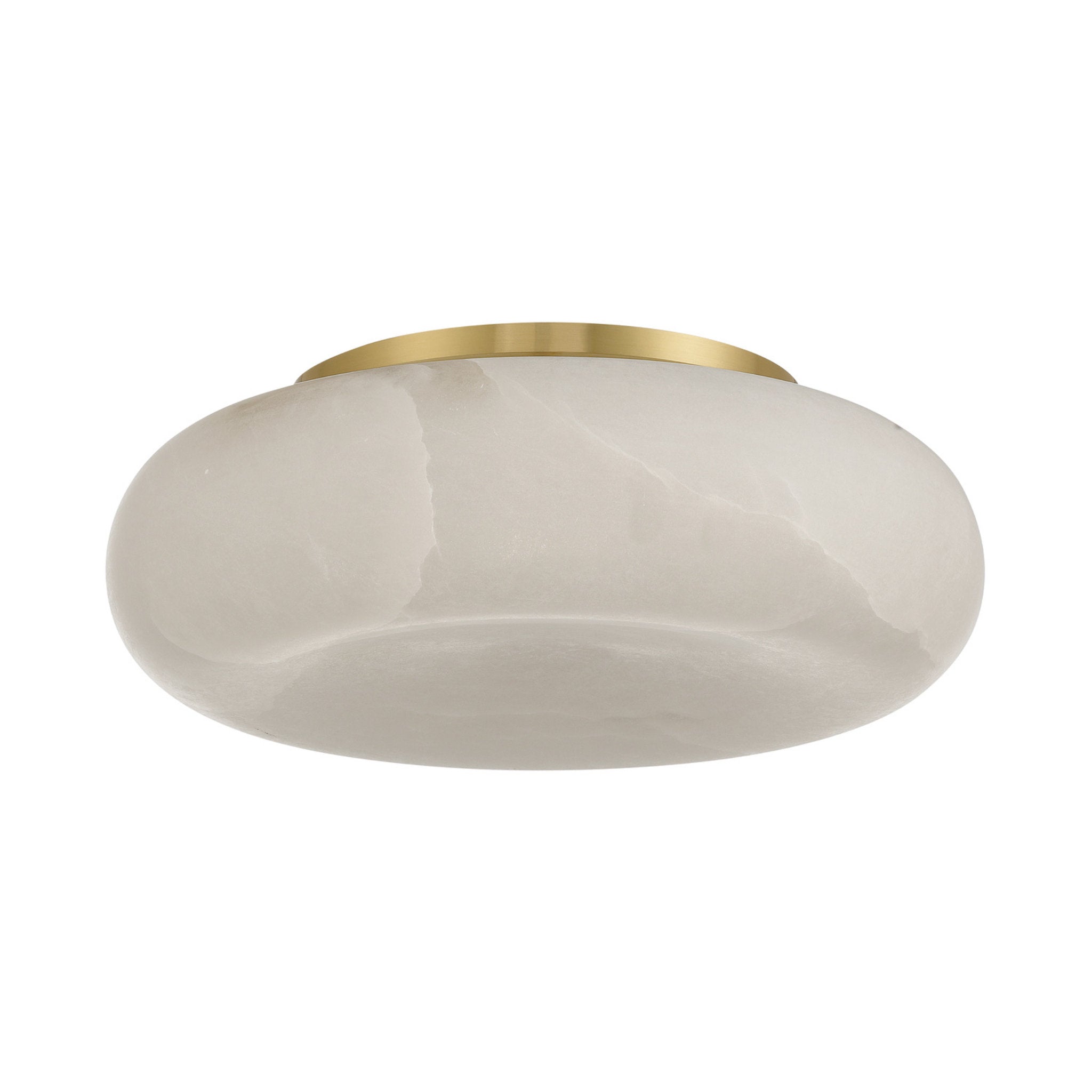 Acme 16-Inch Integrated LED Aged Brass Flush Mount Gold